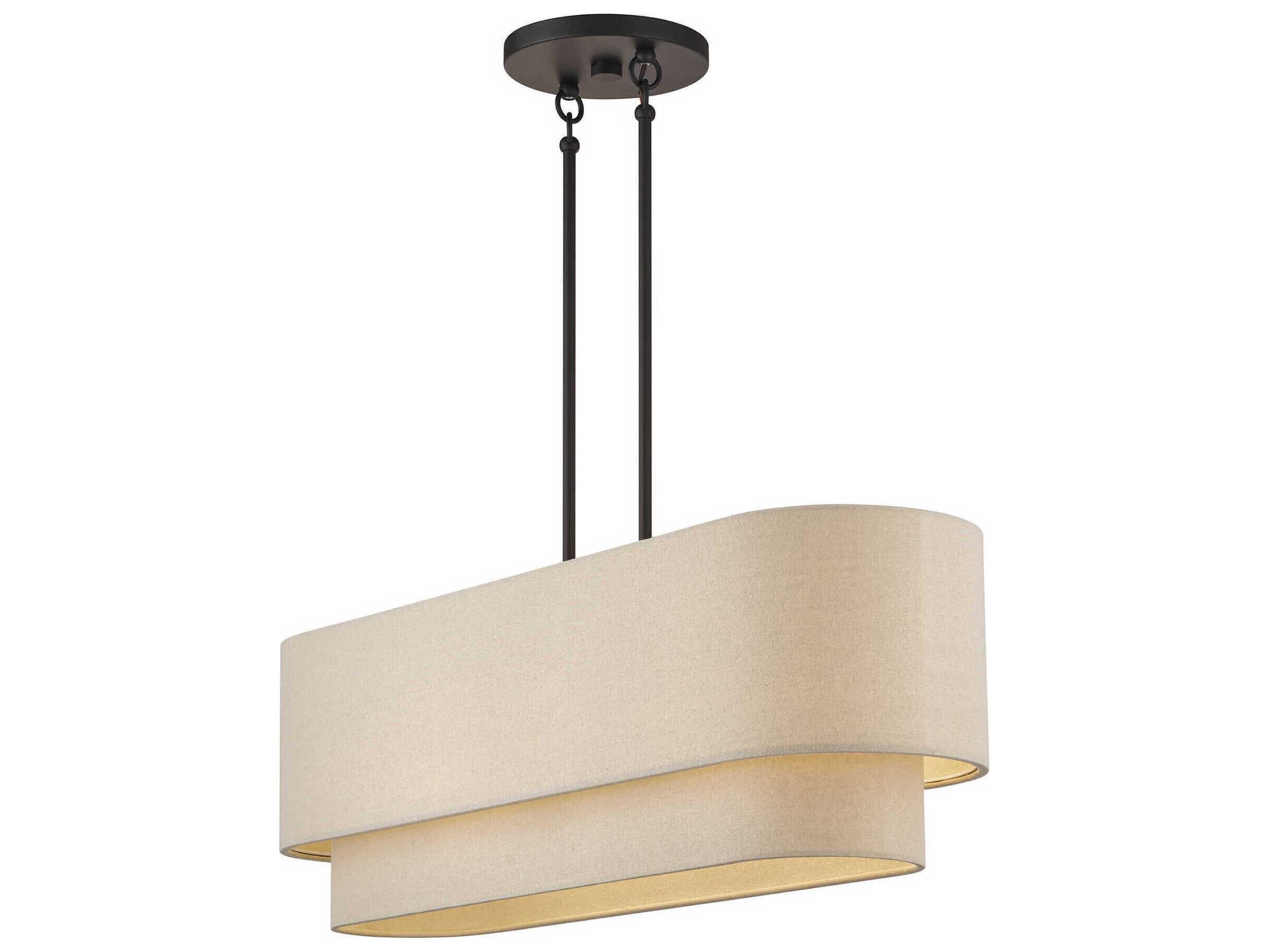 Livex Lighting Bellingham 4-Light Bronze Drum Island Pendant