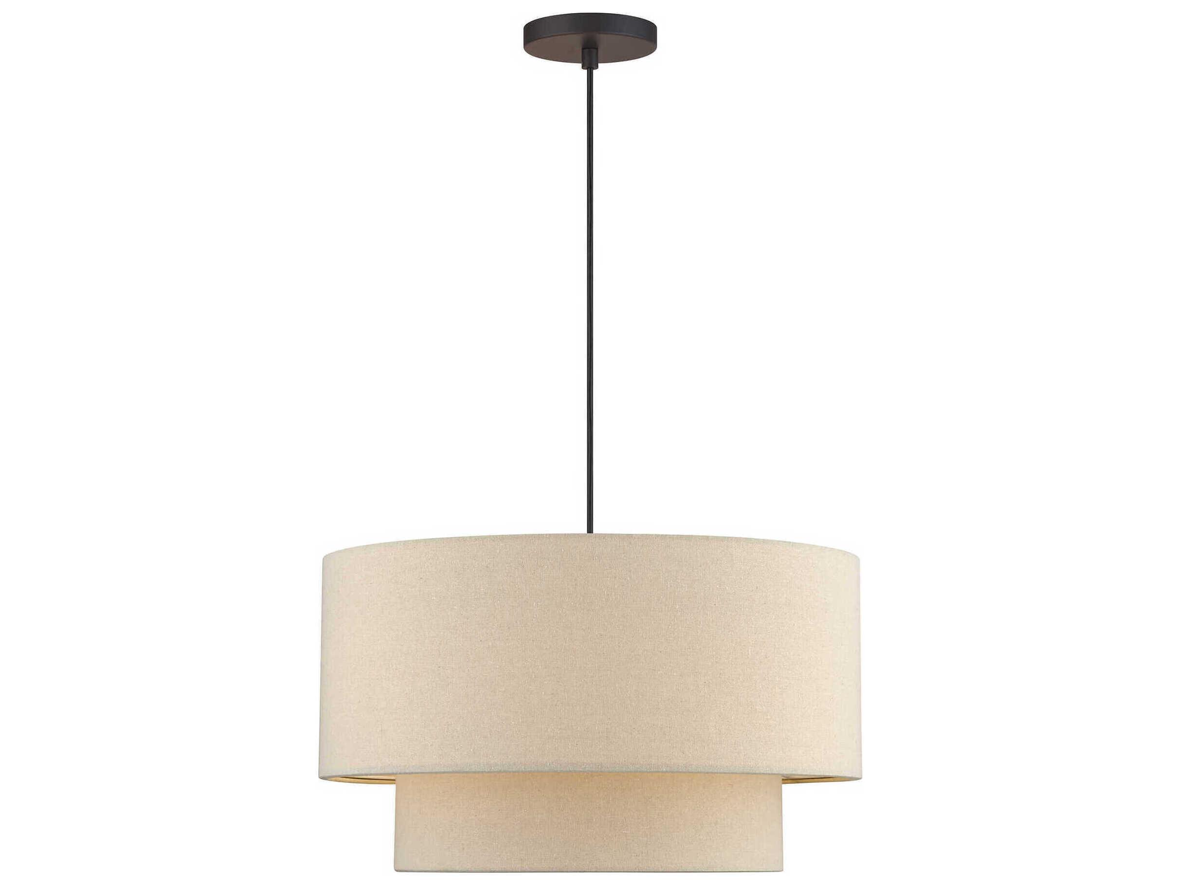 Livex Lighting Bellingham 3-Light Bronze Drum Pendant