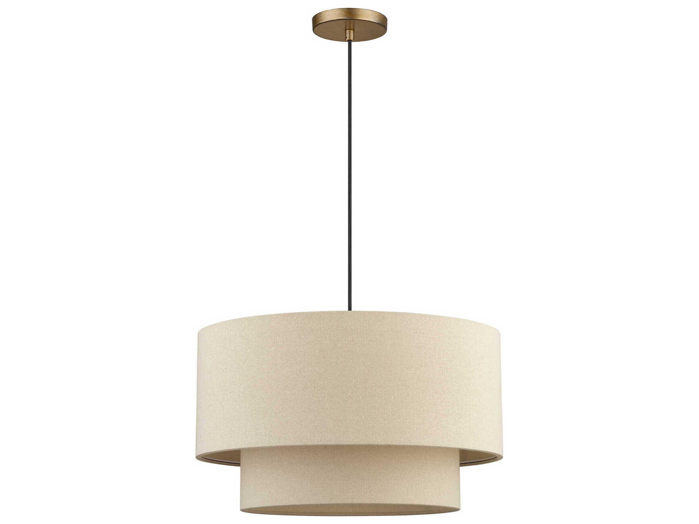 Livex Lighting Bellingham 3-Light Antique Gold Leaf Drum Pendant