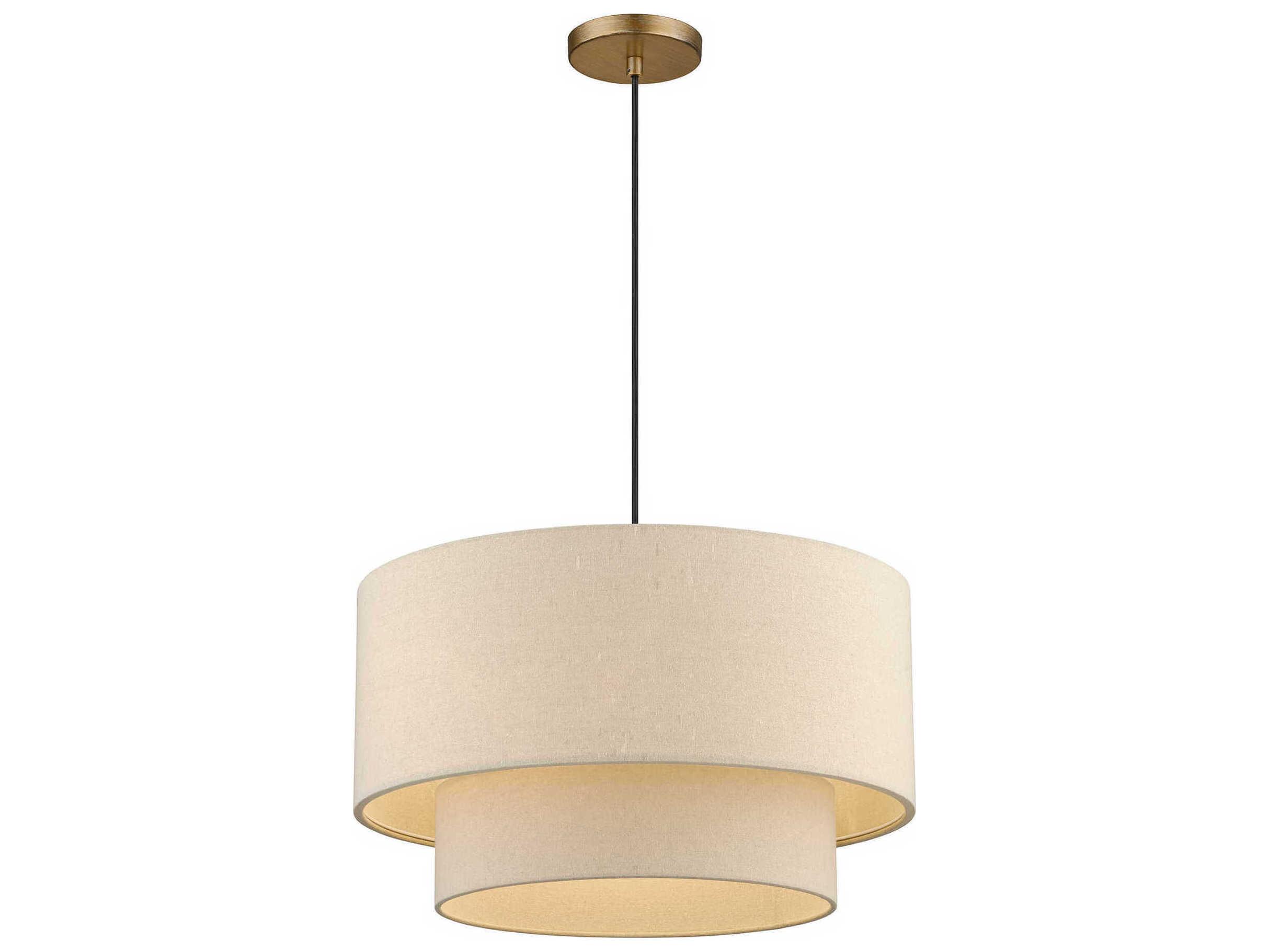 Livex Lighting Bellingham 3-Light Antique Gold Leaf Drum Pendant