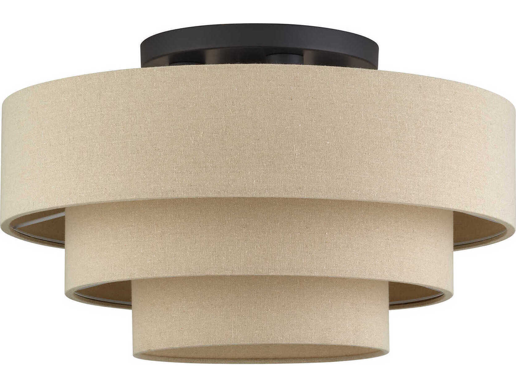 Livex Lighting Bellingham 4-Light Bronze Drum Semi Flush Mount