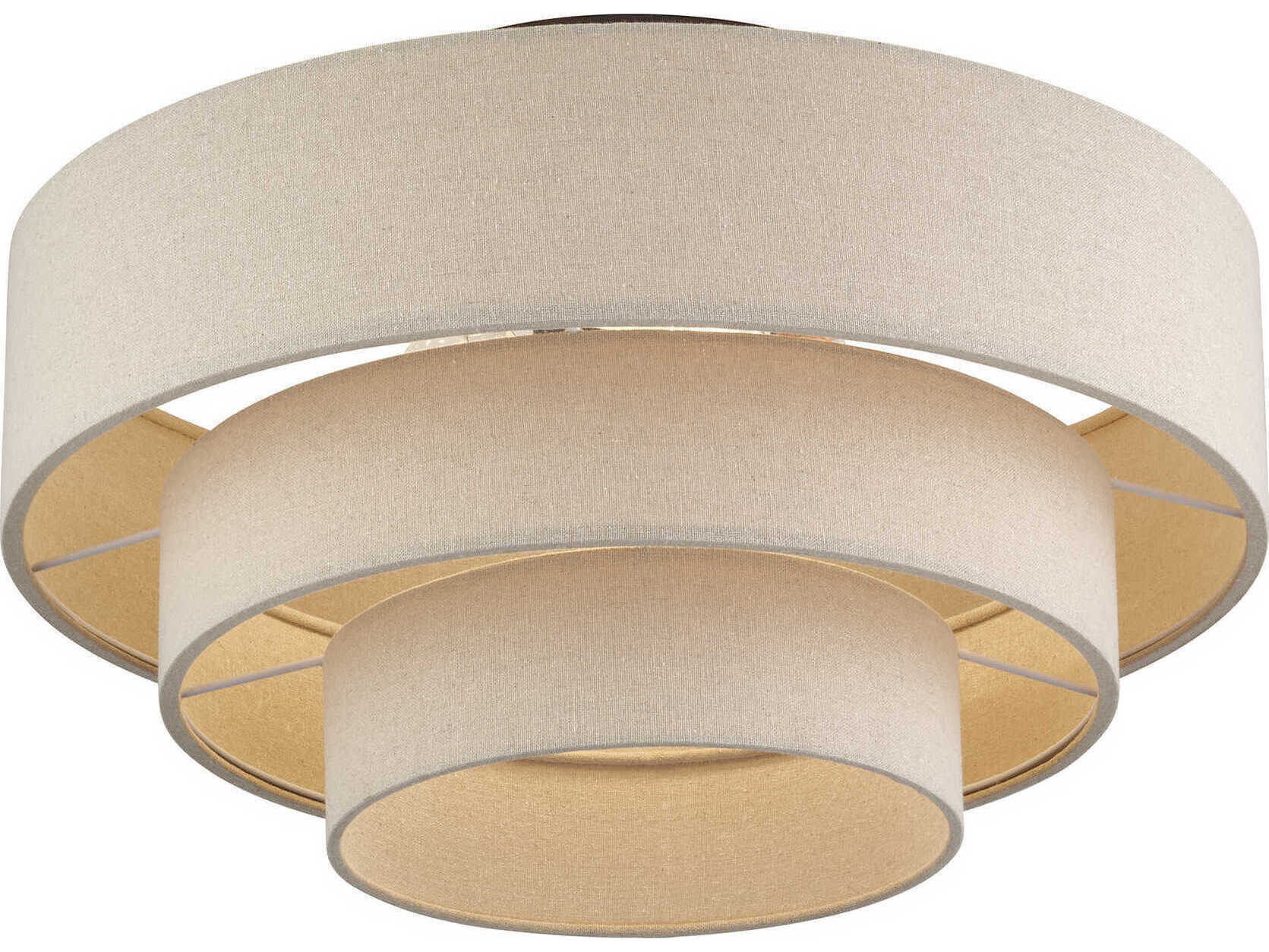 Livex Lighting Bellingham 4-Light Bronze Drum Semi Flush Mount