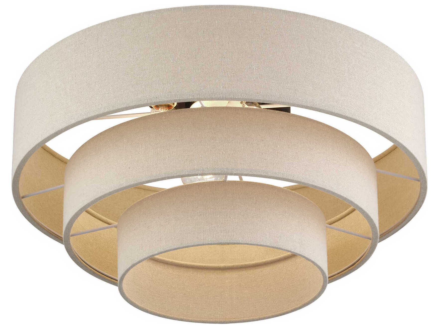 Livex Lighting Bellingham 4-Light Bronze Drum Semi Flush Mount