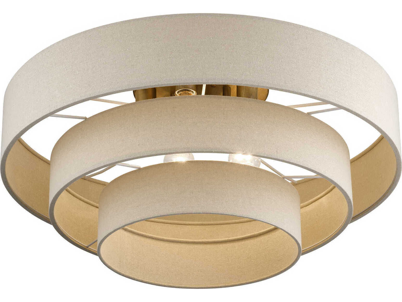 Livex Lighting Bellingham 5-Light Antique Gold Leaf Drum Semi Flush Mount