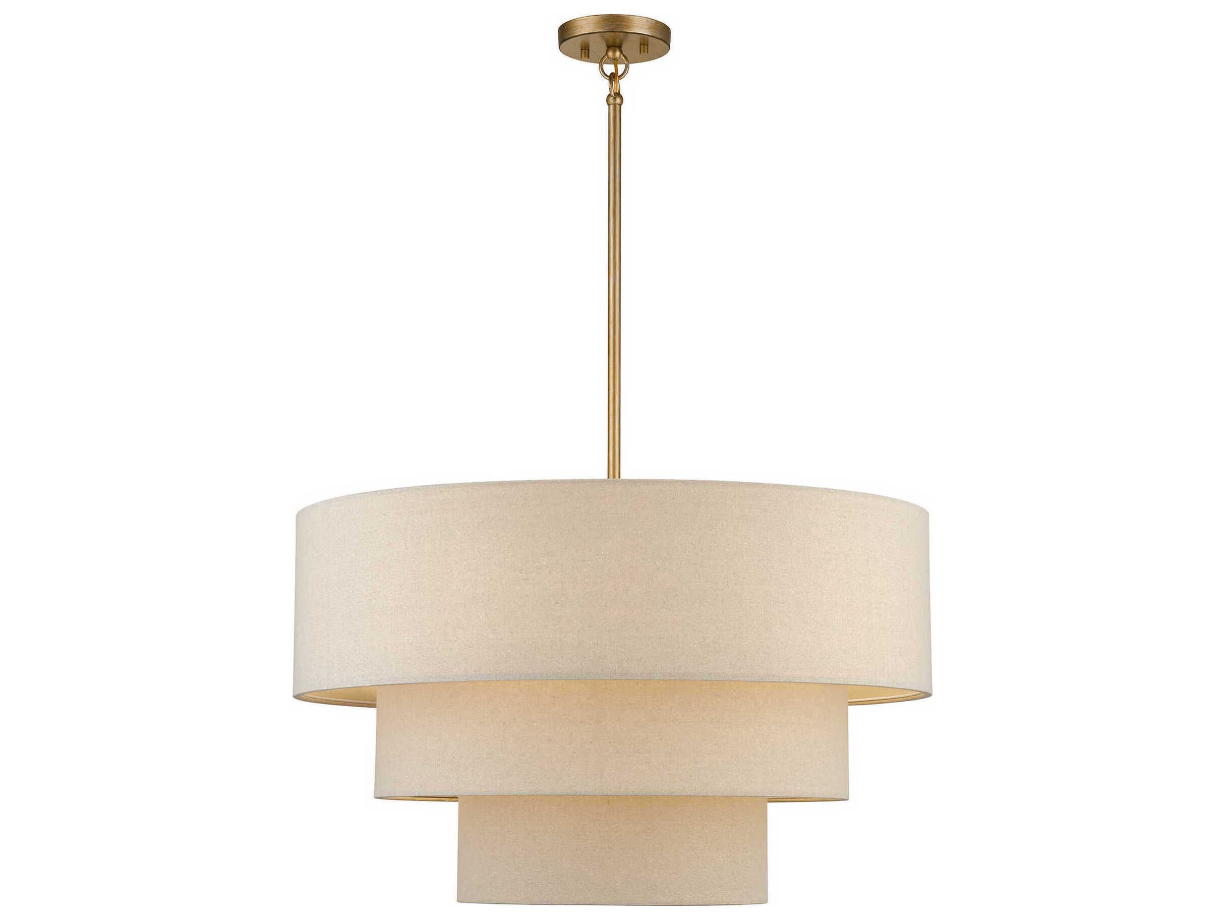 Livex Lighting Bellingham 5-Light Antique Gold Leaf Drum Pendant