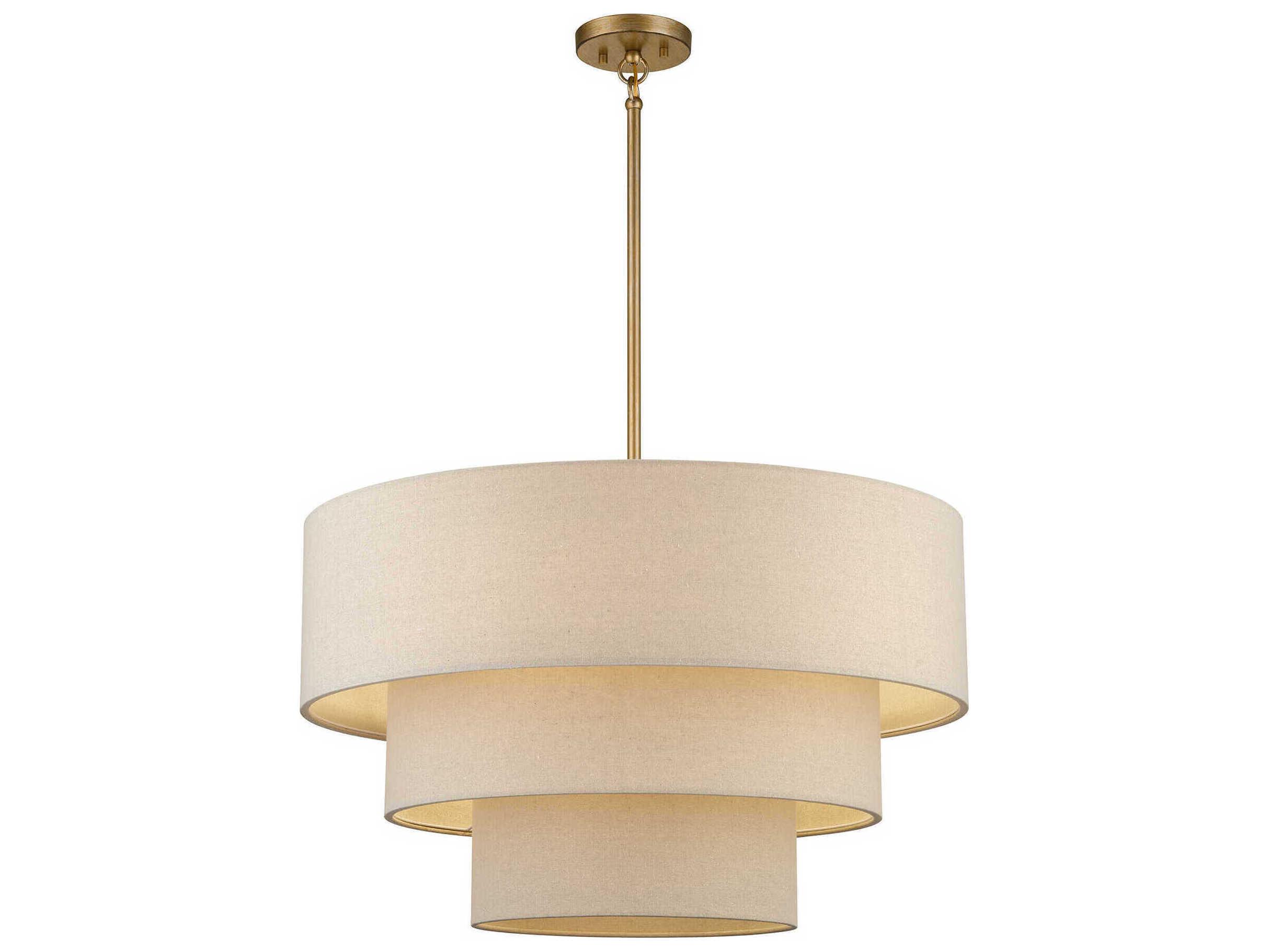 Livex Lighting Bellingham 5-Light Antique Gold Leaf Drum Pendant