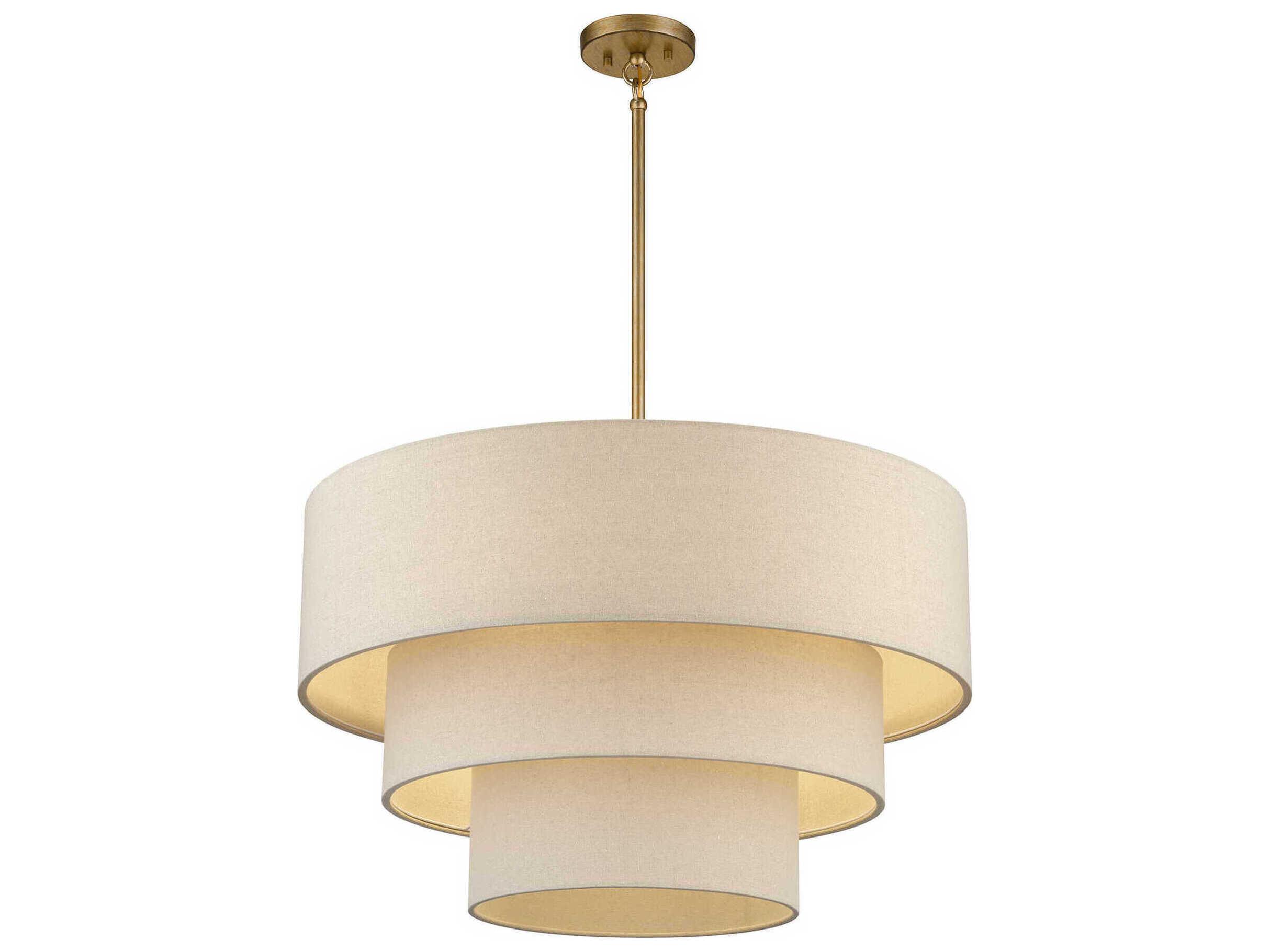 Livex Lighting Bellingham 5-Light Antique Gold Leaf Drum Pendant