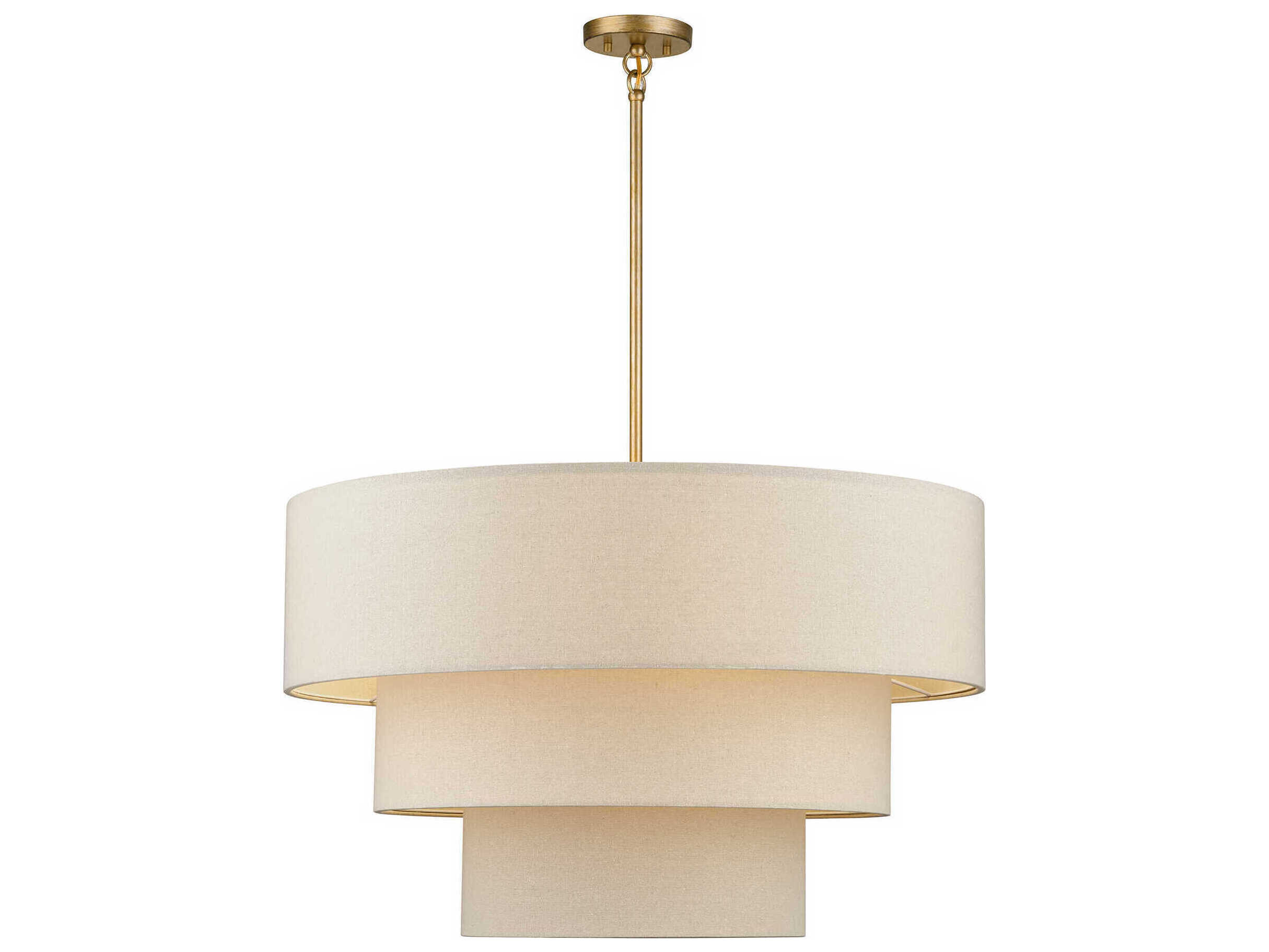 Livex Lighting Bellingham 8-Light Antique Gold Leaf Drum Pendant