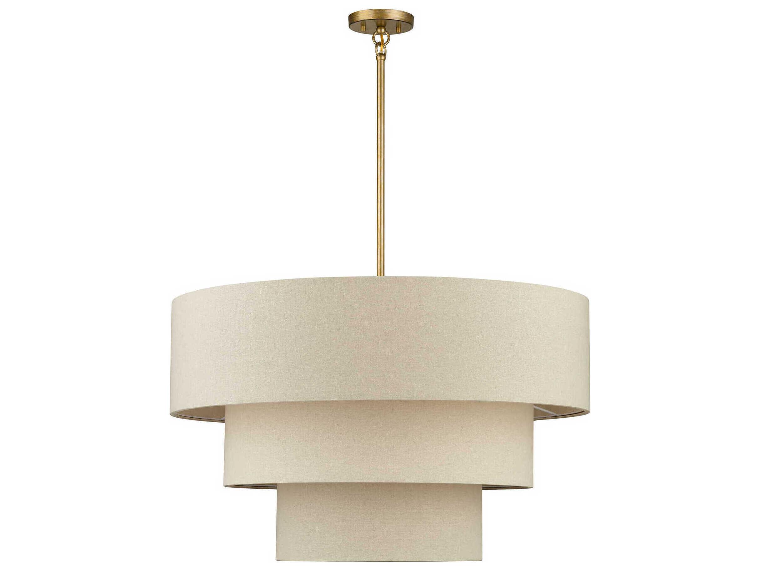 Livex Lighting Bellingham 8-Light Antique Gold Leaf Drum Pendant