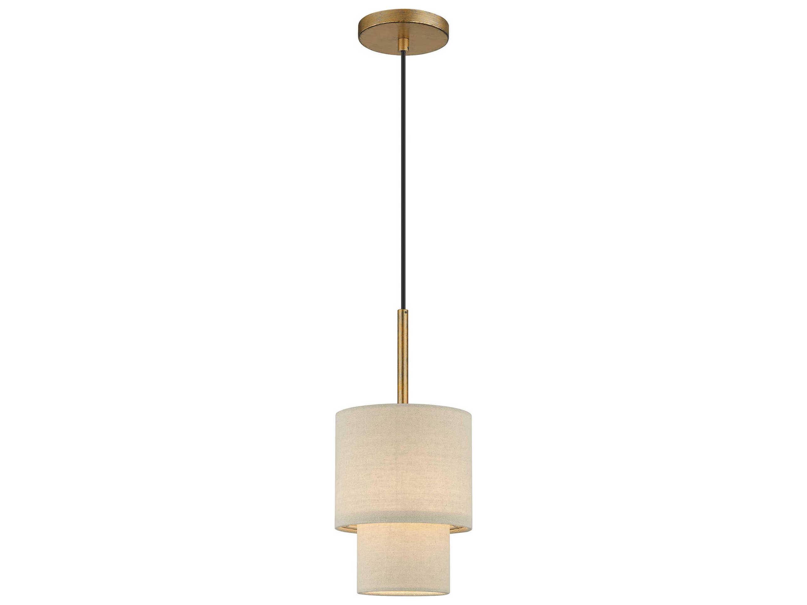 Livex Lighting Bellingham 1-Light Antique Gold Leaf Drum Mini Pendant