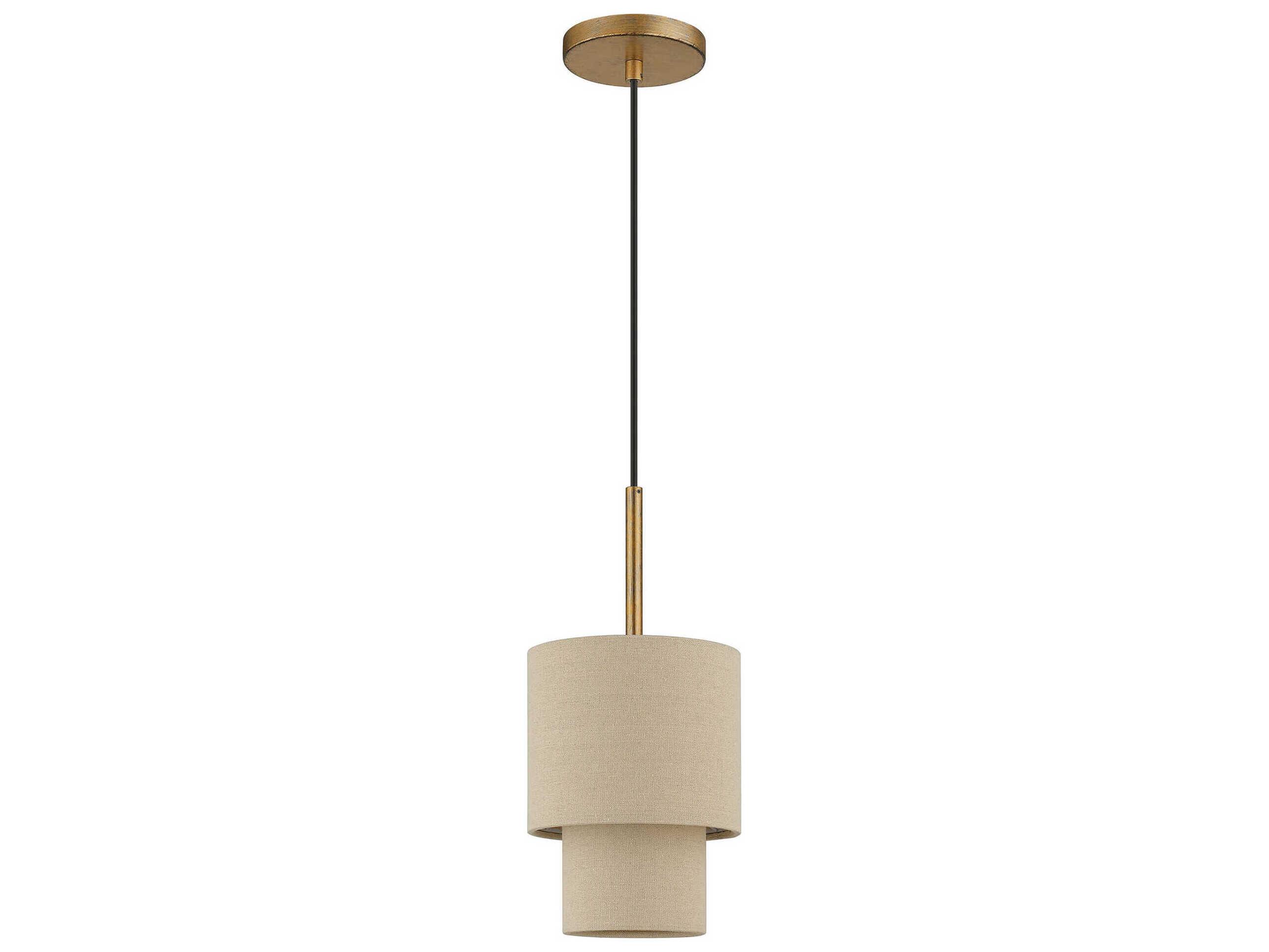 Livex Lighting Bellingham 1-Light Antique Gold Leaf Drum Mini Pendant