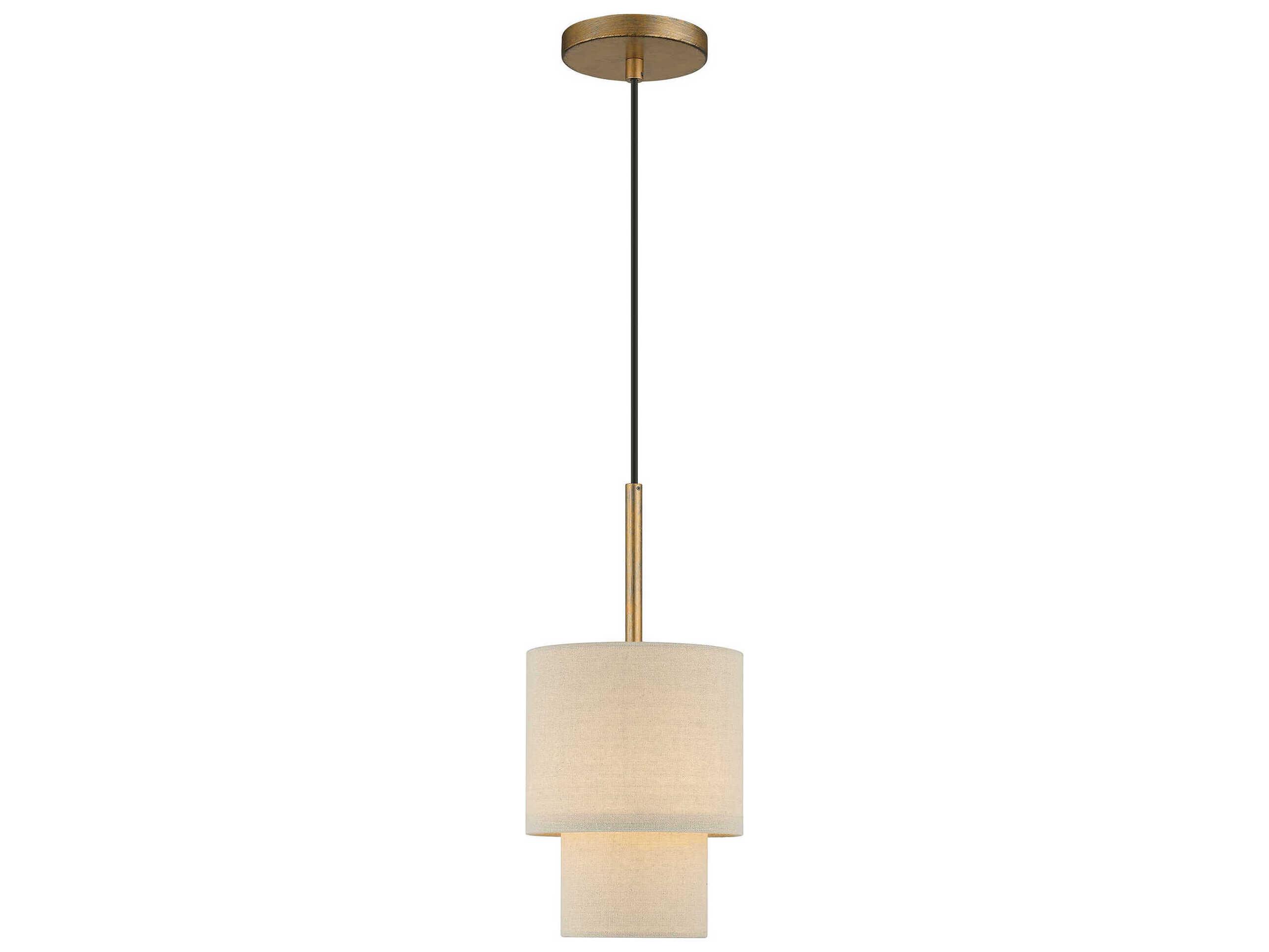 Livex Lighting Bellingham 1-Light Antique Gold Leaf Drum Mini Pendant