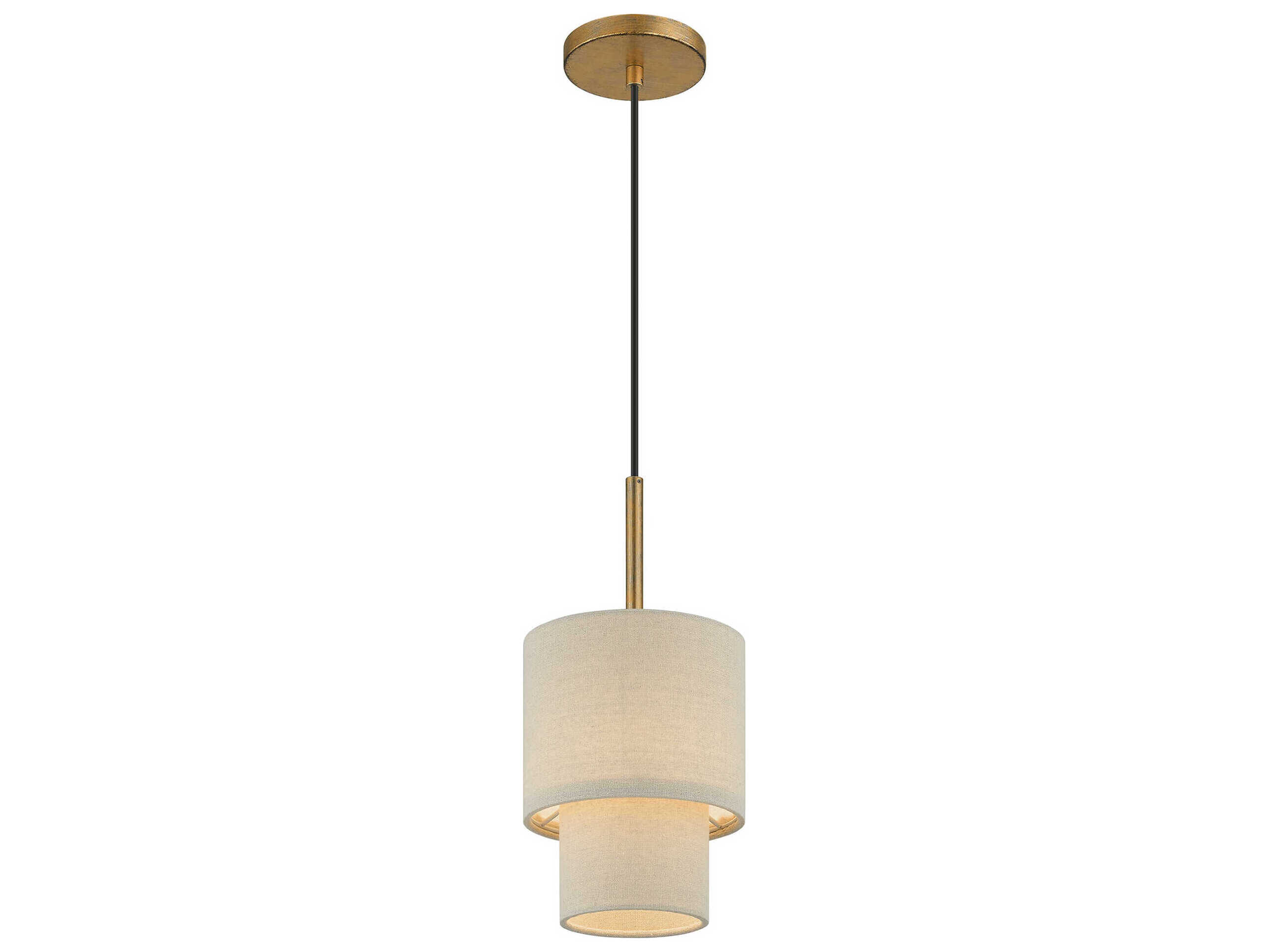 Livex Lighting Bellingham 1-Light Antique Gold Leaf Drum Mini Pendant