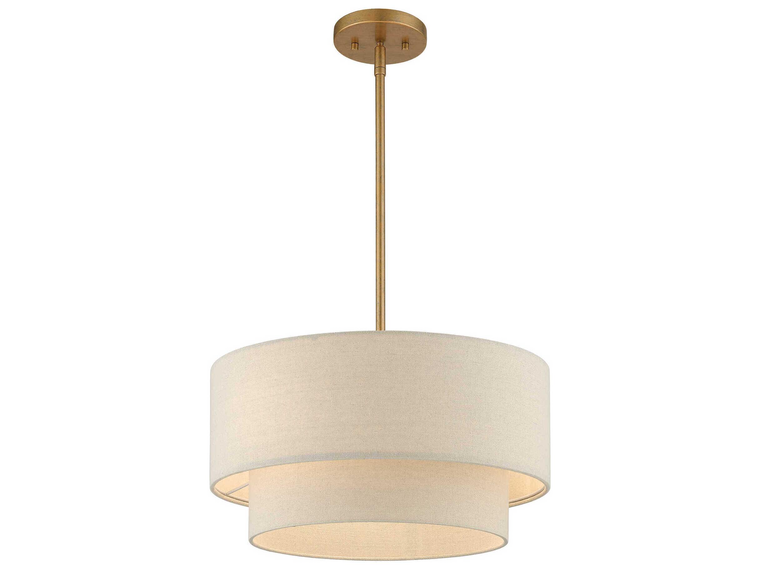 Livex Lighting Bellingham 3-Light Antique Gold Leaf Tiered Pendant