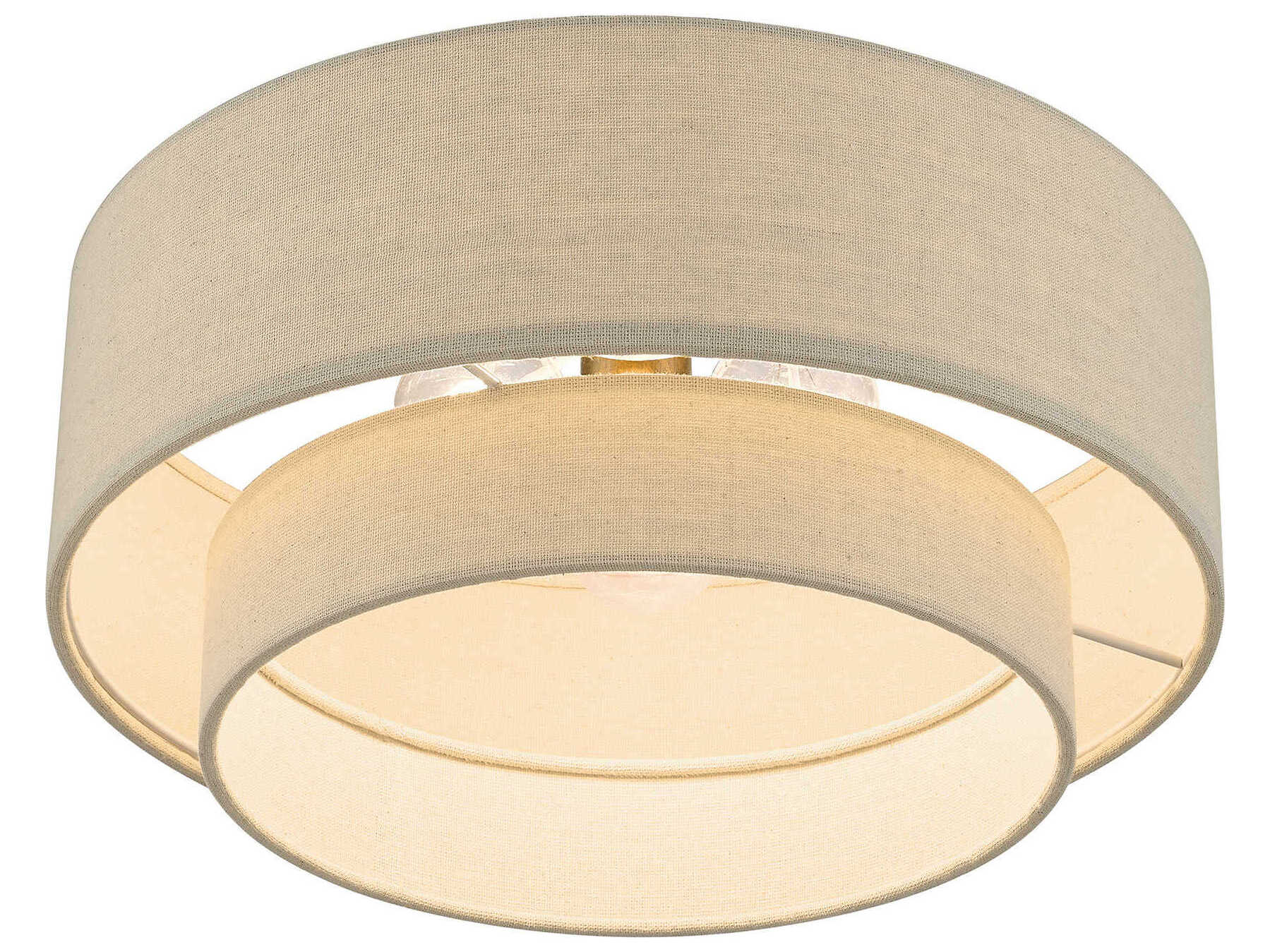 Livex Lighting Bellingham 3-Light Antique Gold Leaf Drum Semi Flush Mount