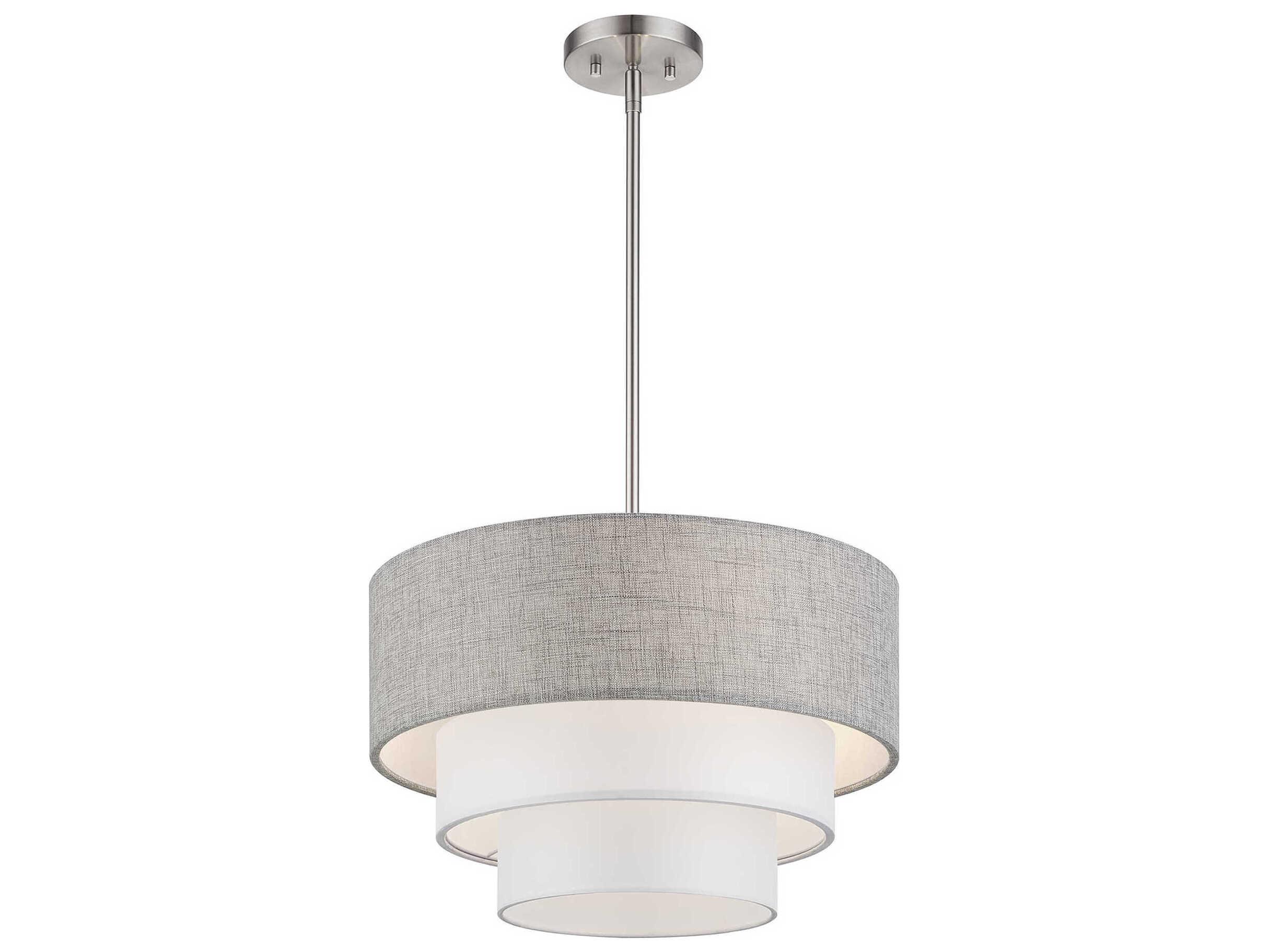 Livex Lighting Brookmeade 3-Light Brushed Nickel Tiered Pendant