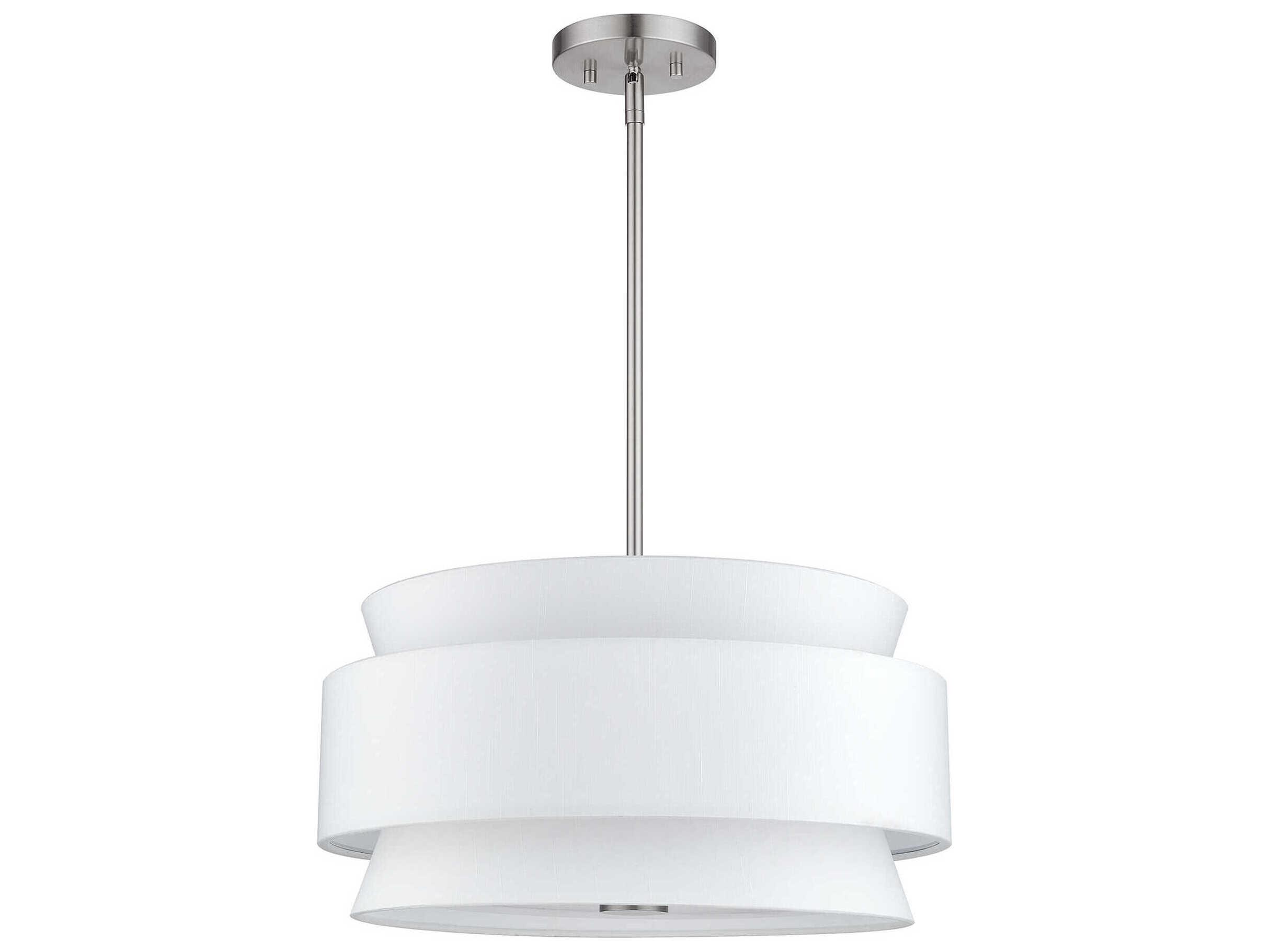 Livex Lighting Fontana 4-Light Brushed Nickel Drum Pendant