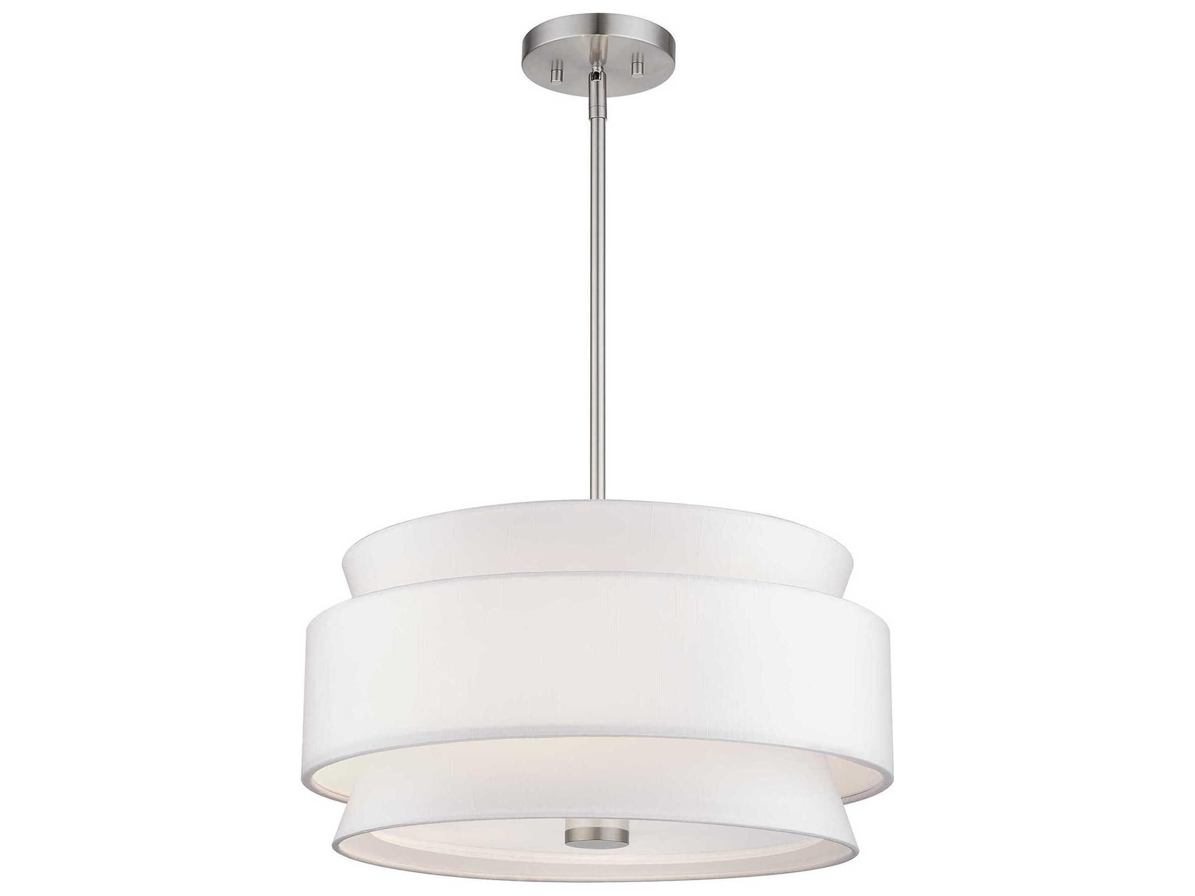 Livex Lighting Fontana 4-Light Brushed Nickel Drum Pendant