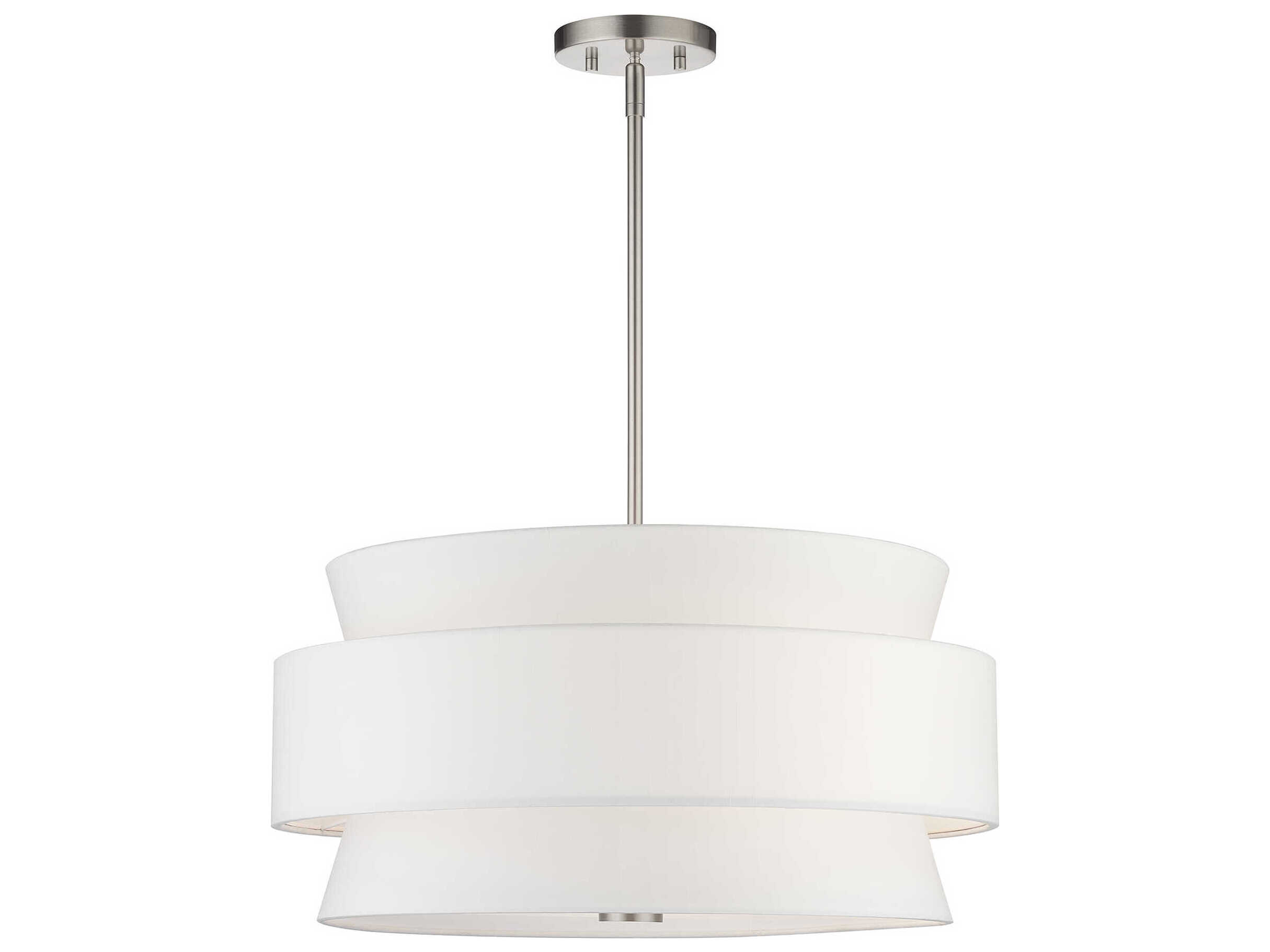 Livex Lighting Fontana 5-Light Brushed Nickel Drum Pendant