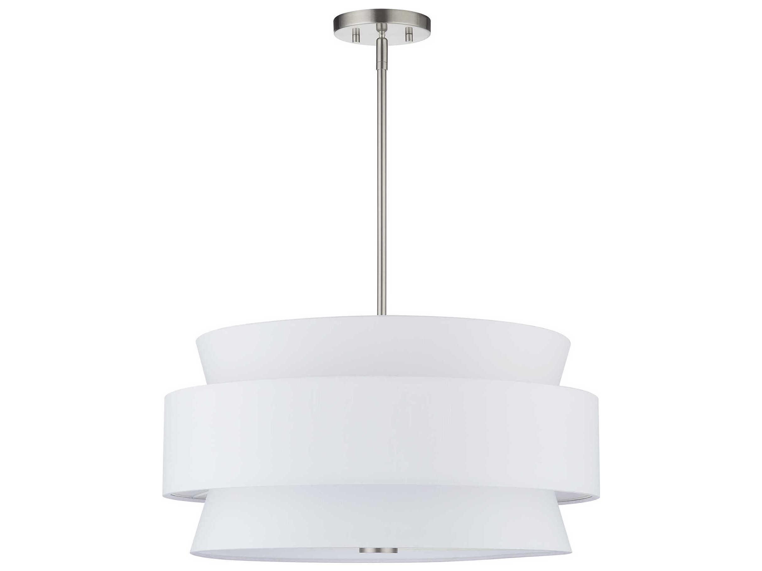 Livex Lighting Fontana 5-Light Brushed Nickel Drum Pendant