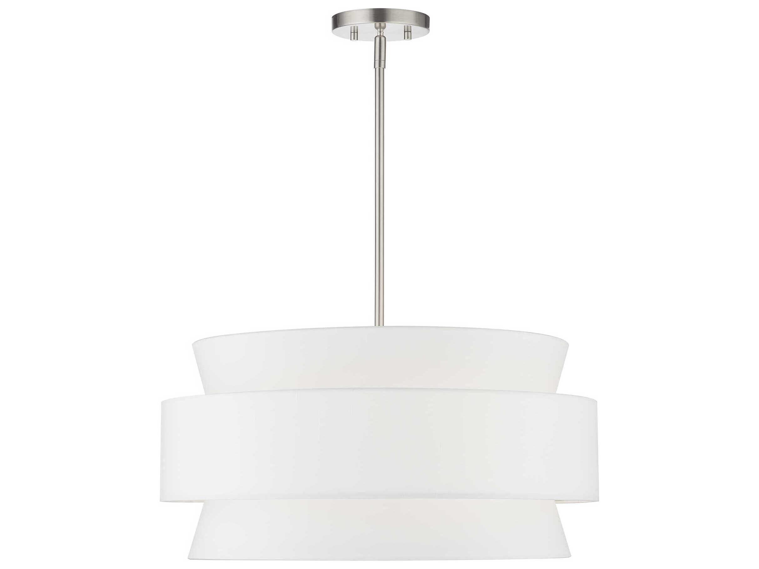 Livex Lighting Fontana 5-Light Brushed Nickel Drum Pendant