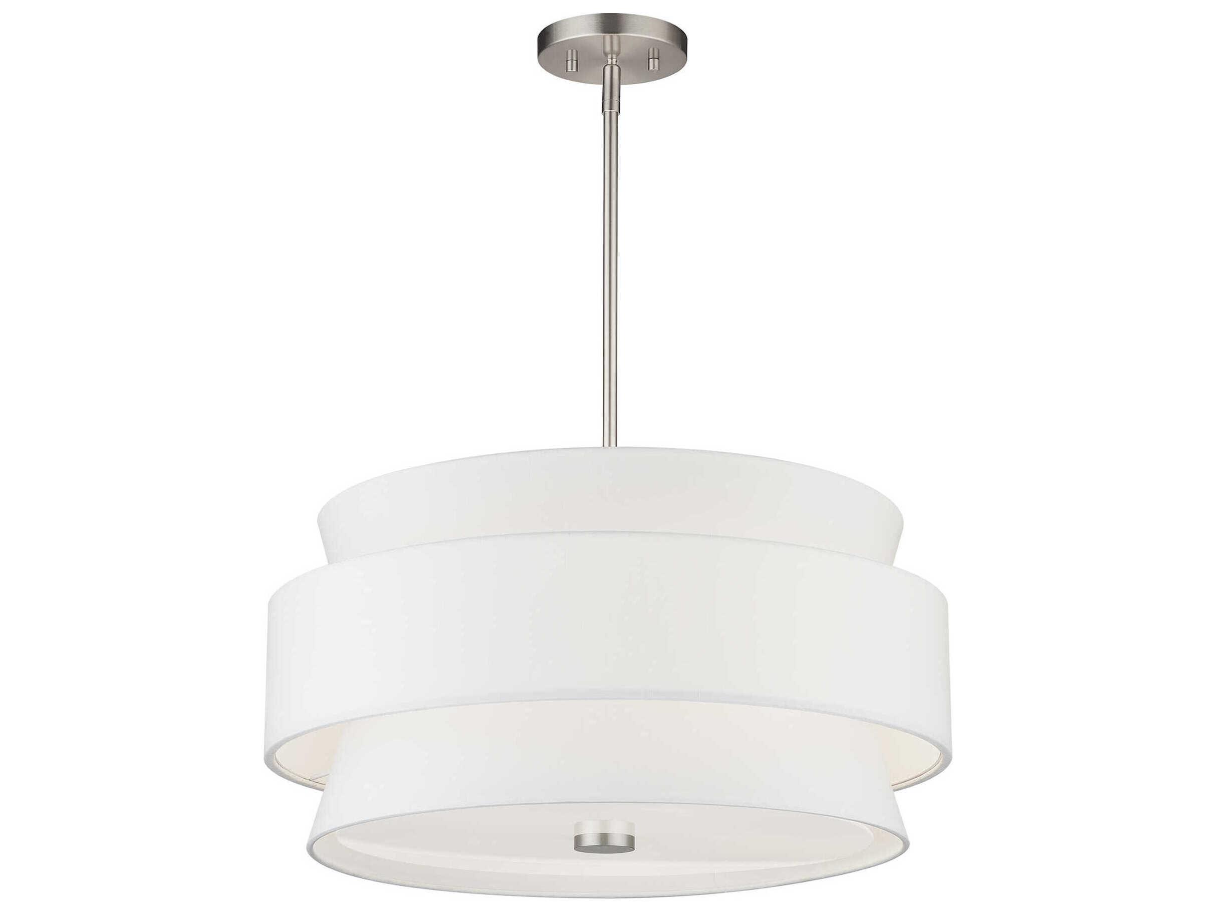 Livex Lighting Fontana 5-Light Brushed Nickel Drum Pendant