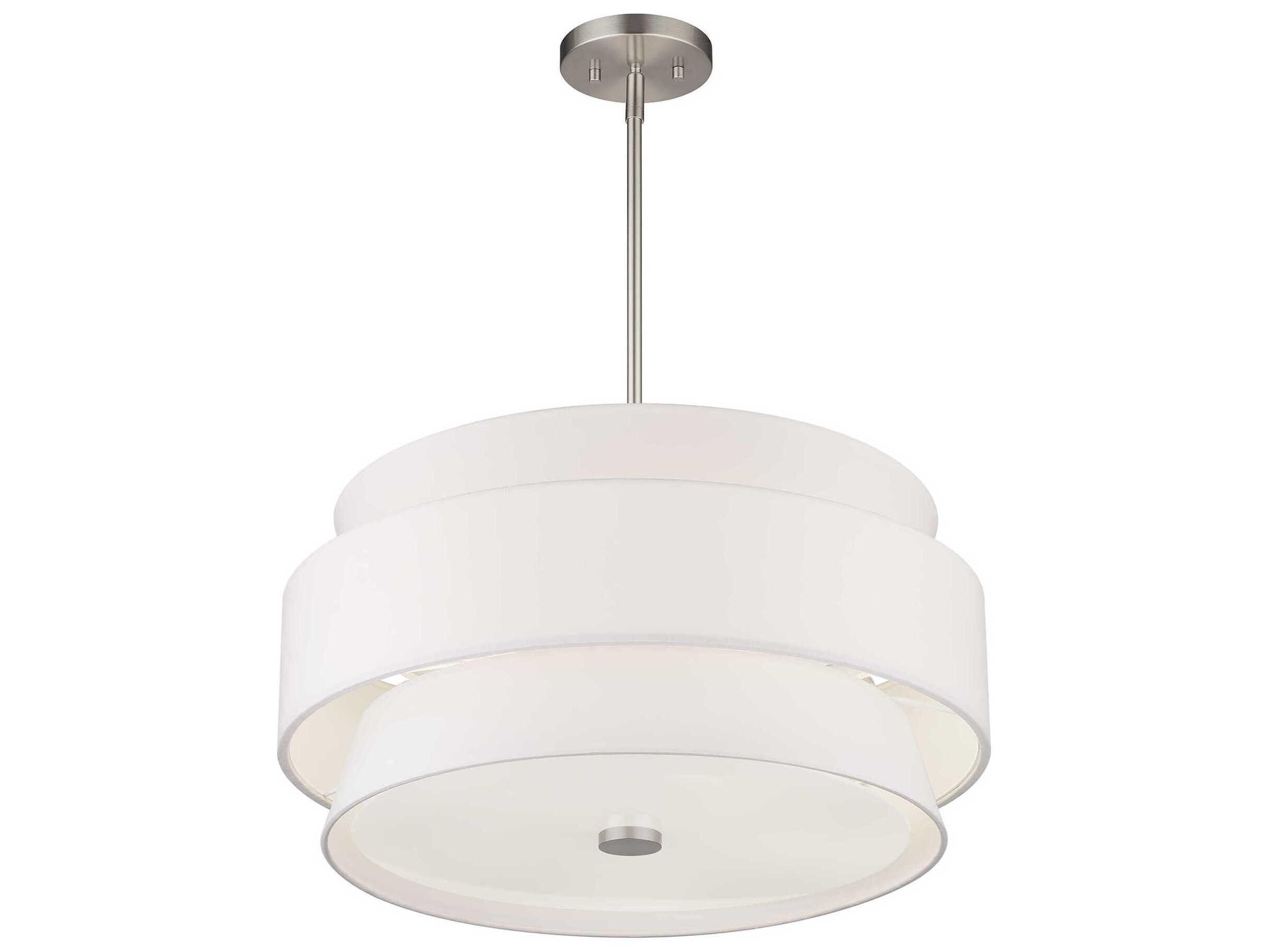 Livex Lighting Fontana 5-Light Brushed Nickel Drum Pendant