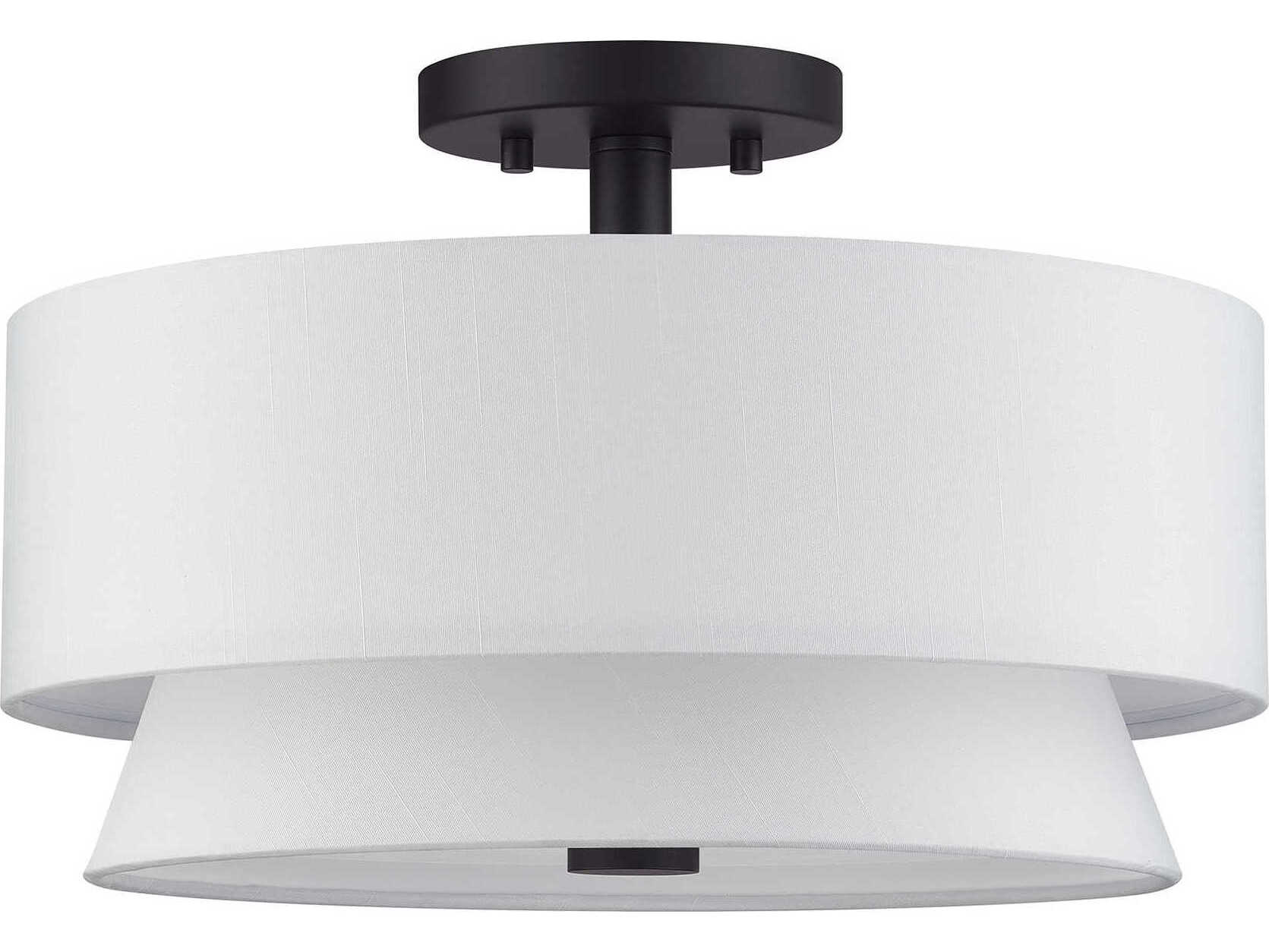 Livex Lighting Fontana 3-Light Bronze Drum Semi Flush Mount