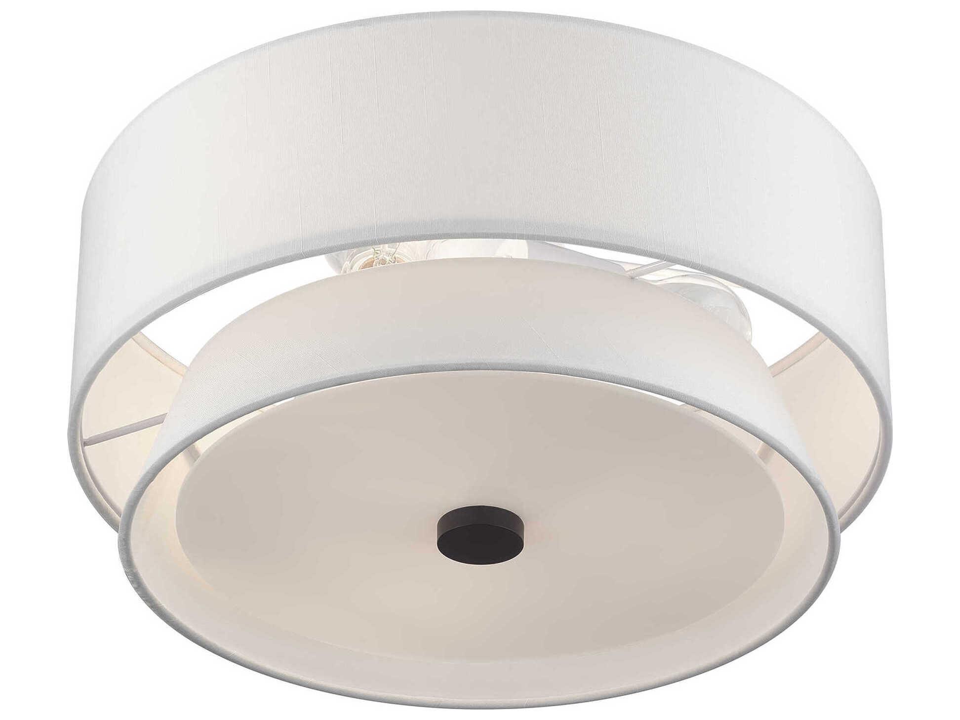 Livex Lighting Fontana 3-Light Bronze Drum Semi Flush Mount
