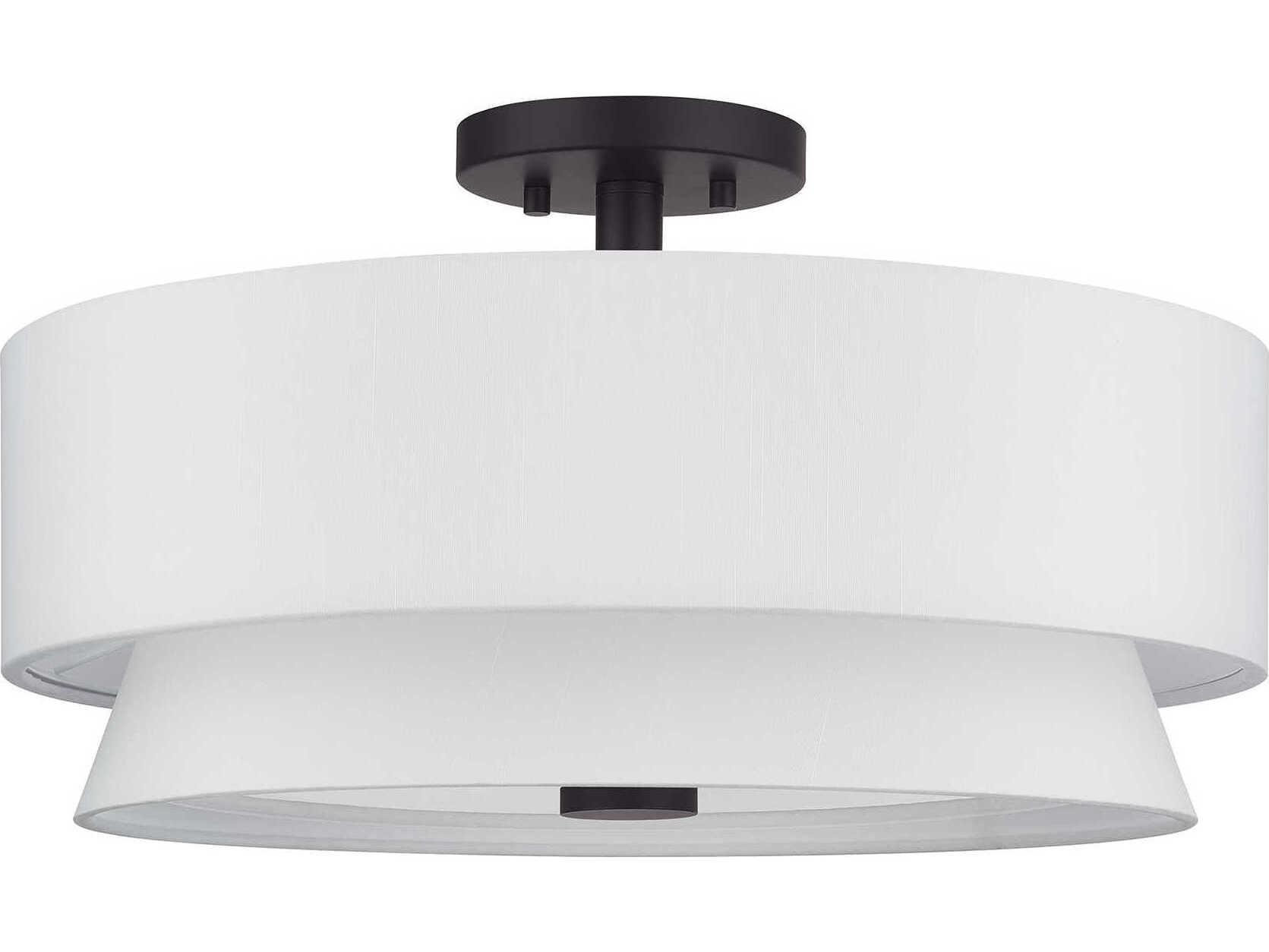 Livex Lighting Fontana 4-Light Bronze Drum Semi Flush Mount