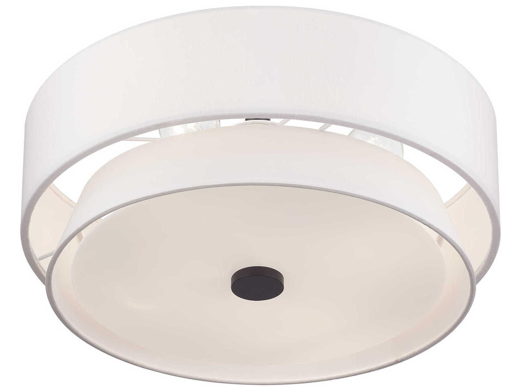 Livex Lighting Fontana 4-Light Bronze Drum Semi Flush Mount