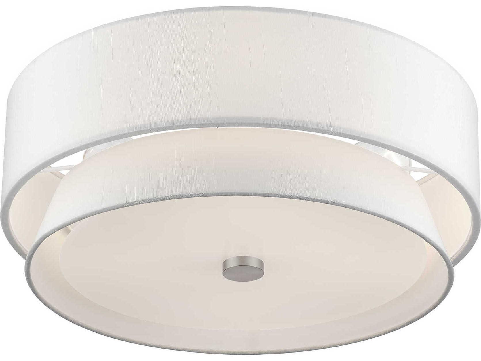 Livex Lighting Fontana 4-Light Brushed Nickel Drum Semi Flush Mount