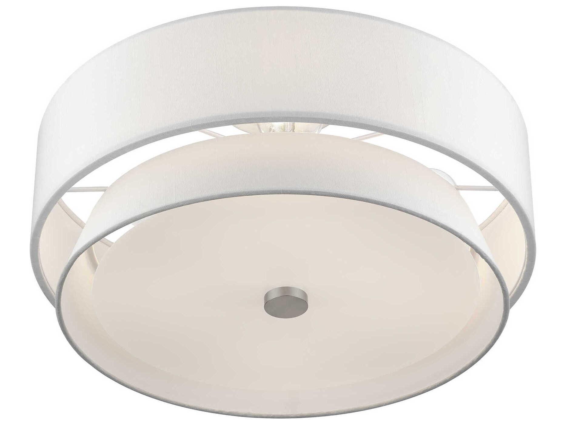 Livex Lighting Fontana 4-Light Brushed Nickel Drum Semi Flush Mount