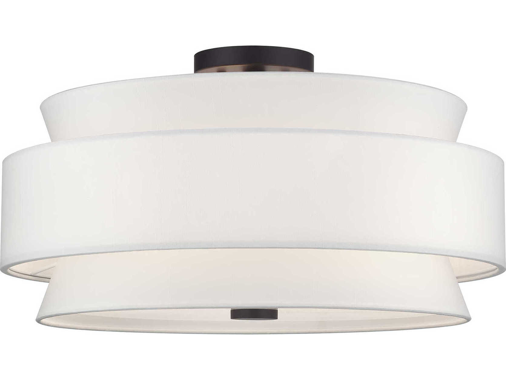 Livex Lighting Fontana 5-Light Bronze Drum Semi Flush Mount