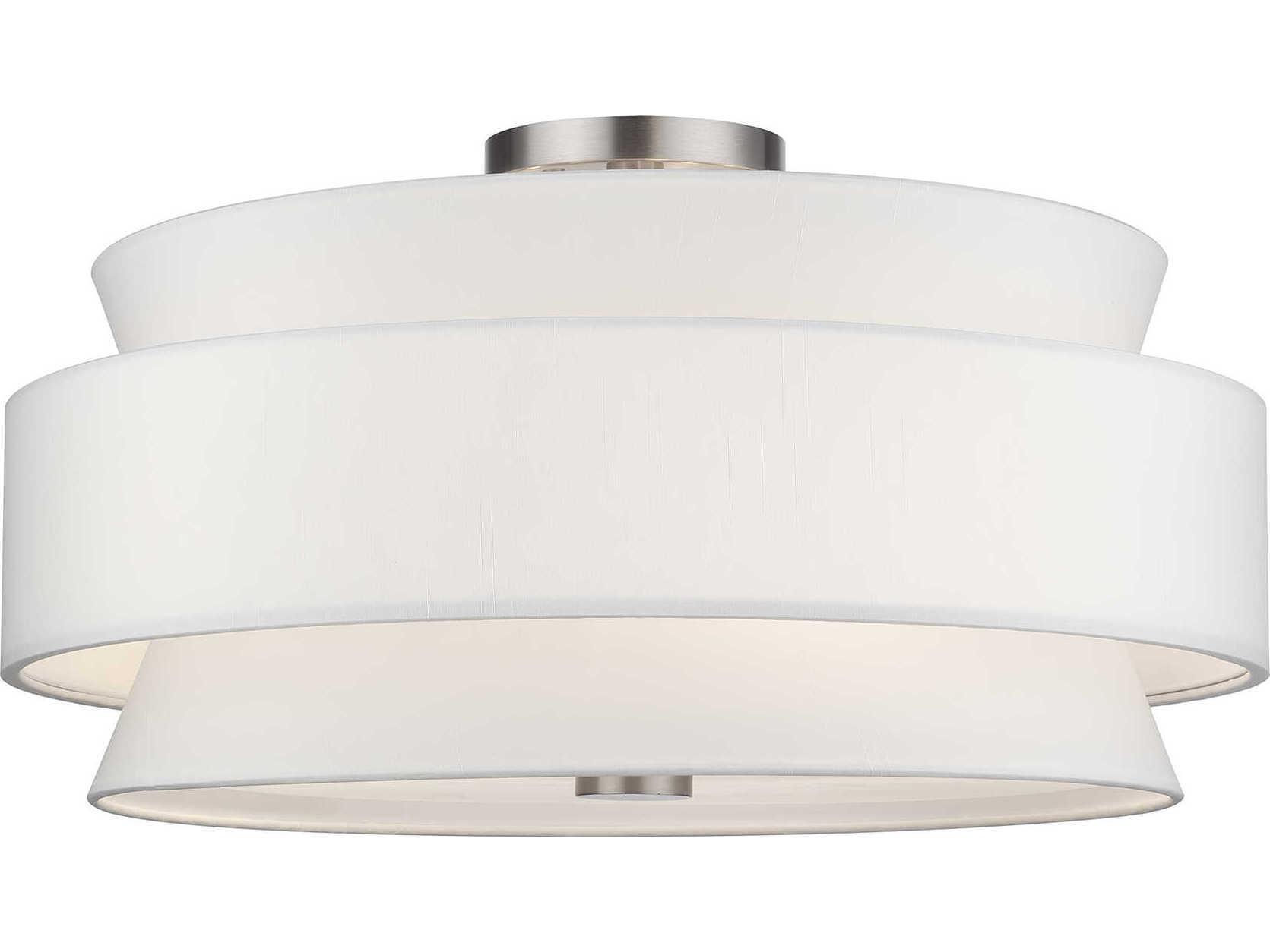 Livex Lighting Fontana 5-Light Brushed Nickel Drum Semi Flush Mount