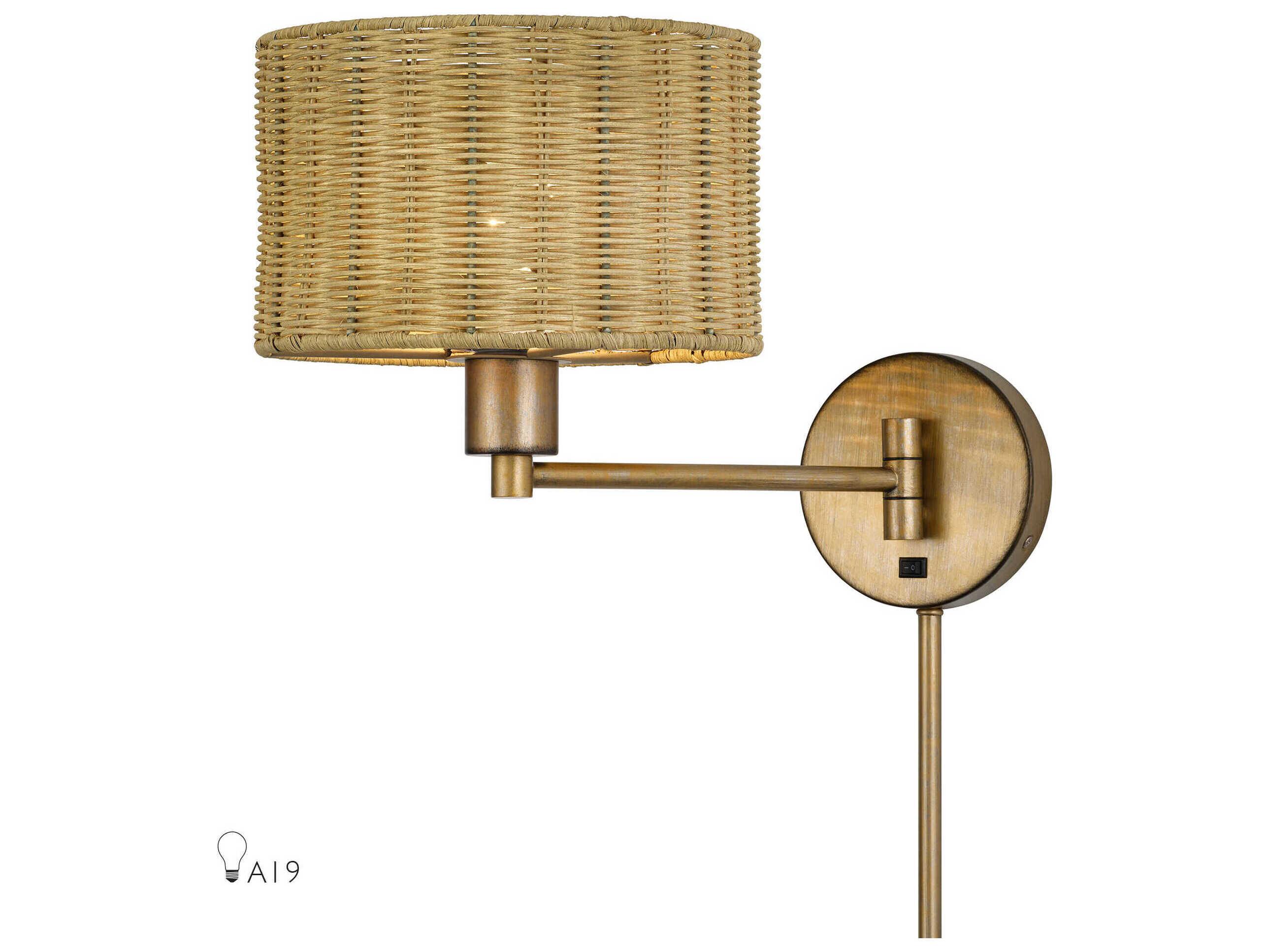 Livex Lighting Weavington 1-Light Antique Gold Leaf Swing Wall Sconce