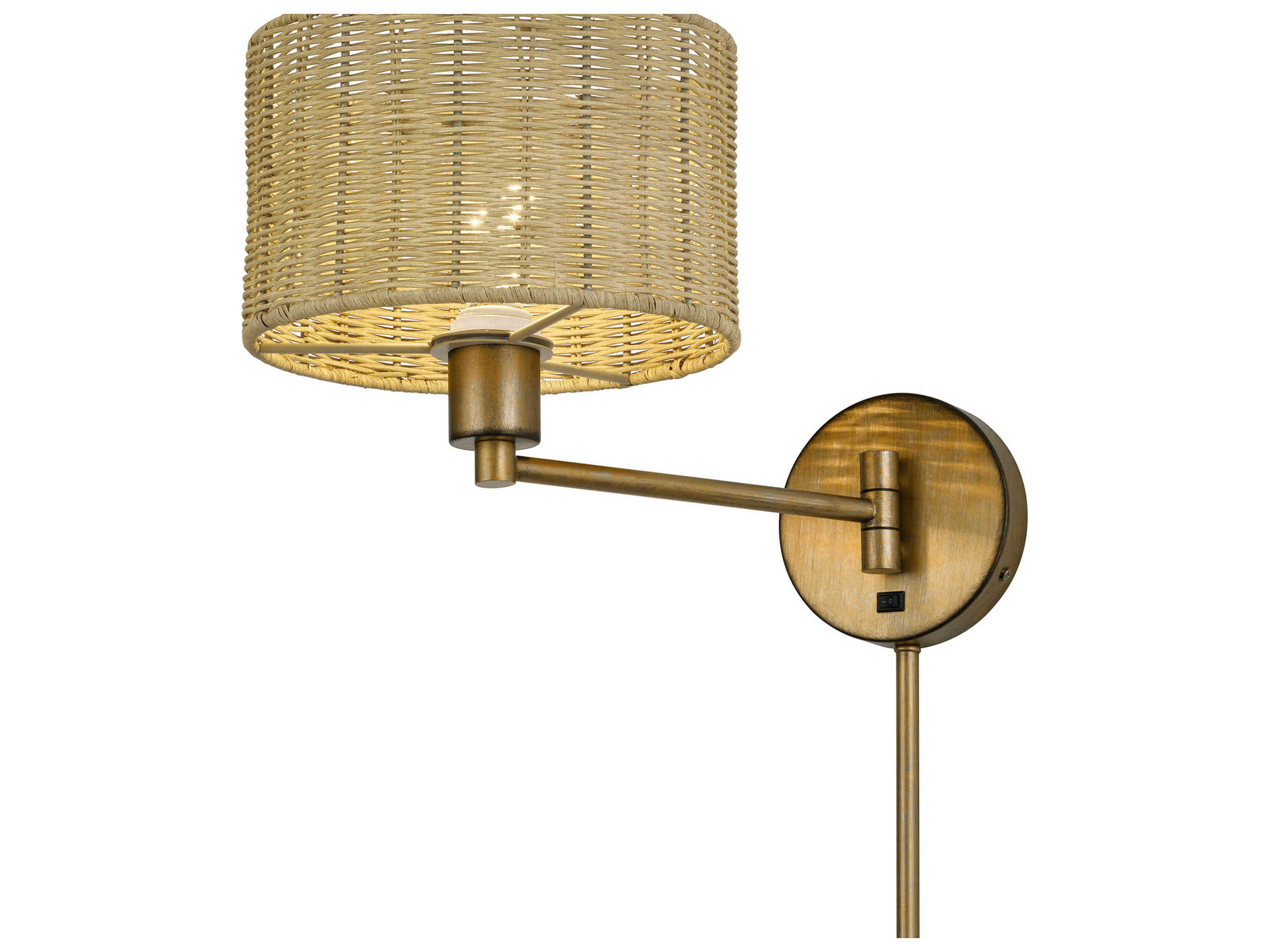 Livex Lighting Weavington 1-Light Antique Gold Leaf Swing Wall Sconce