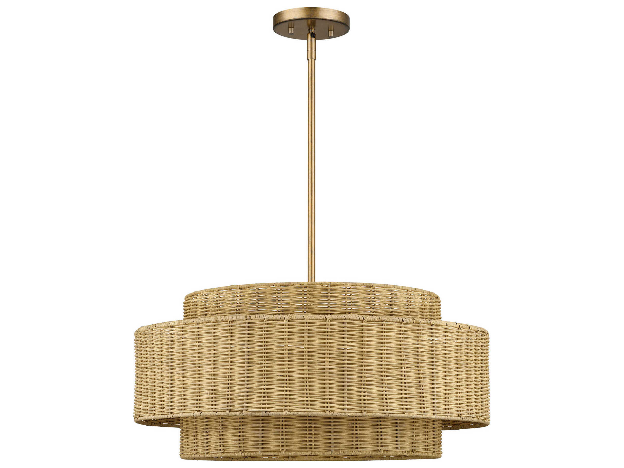 Livex Lighting Weavington 5-Light Antique Gold Leaf Drum Pendant