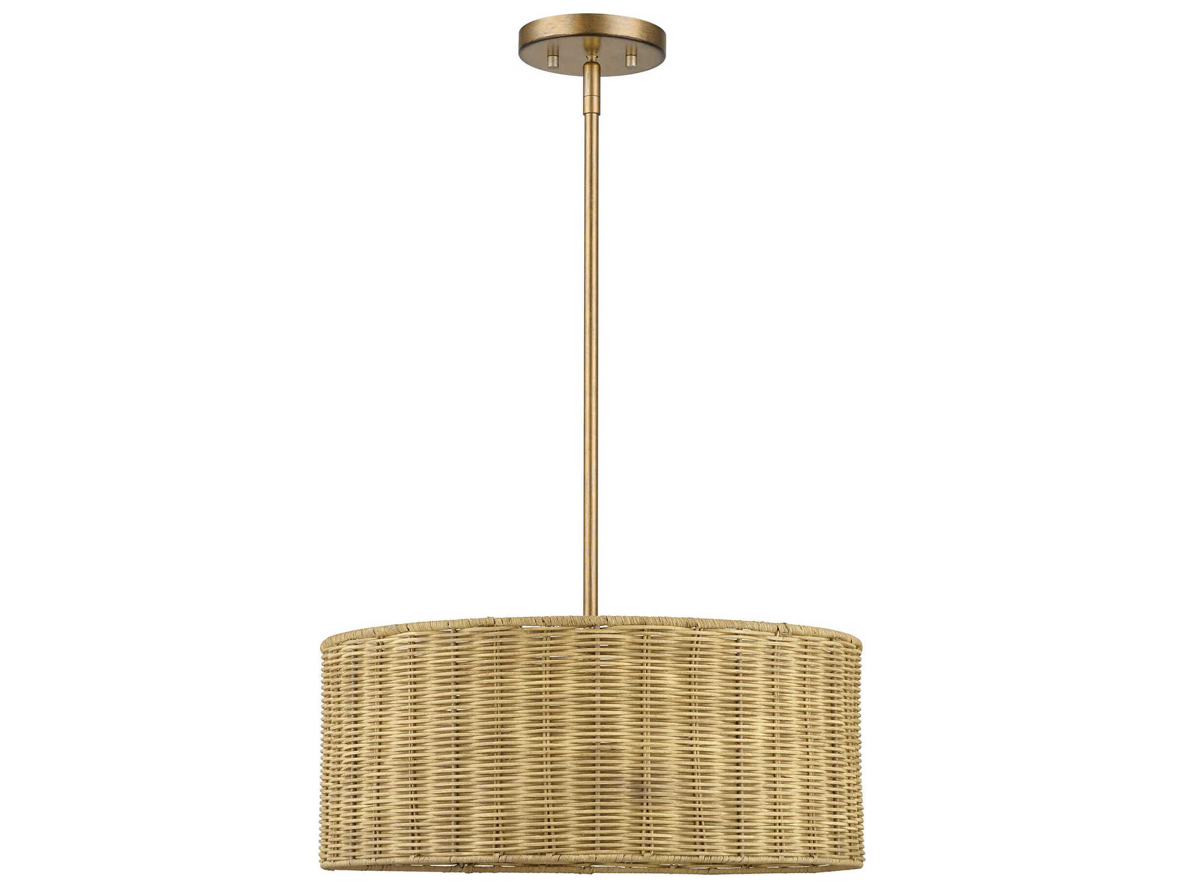 Livex Lighting Weavington 3-Light Antique Gold Leaf Drum Pendant