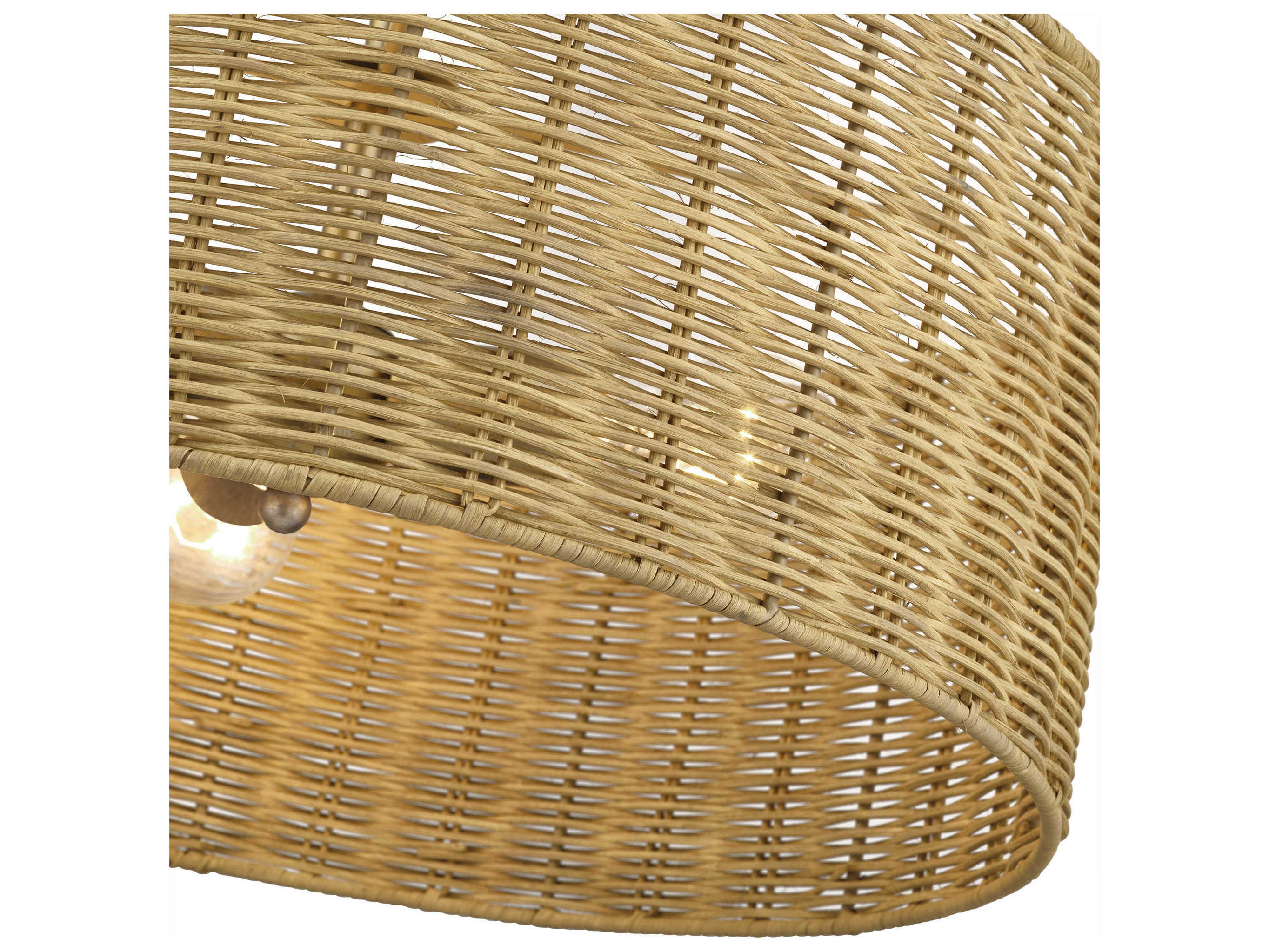 Livex Lighting Weavington 3-Light Antique Gold Leaf Drum Pendant