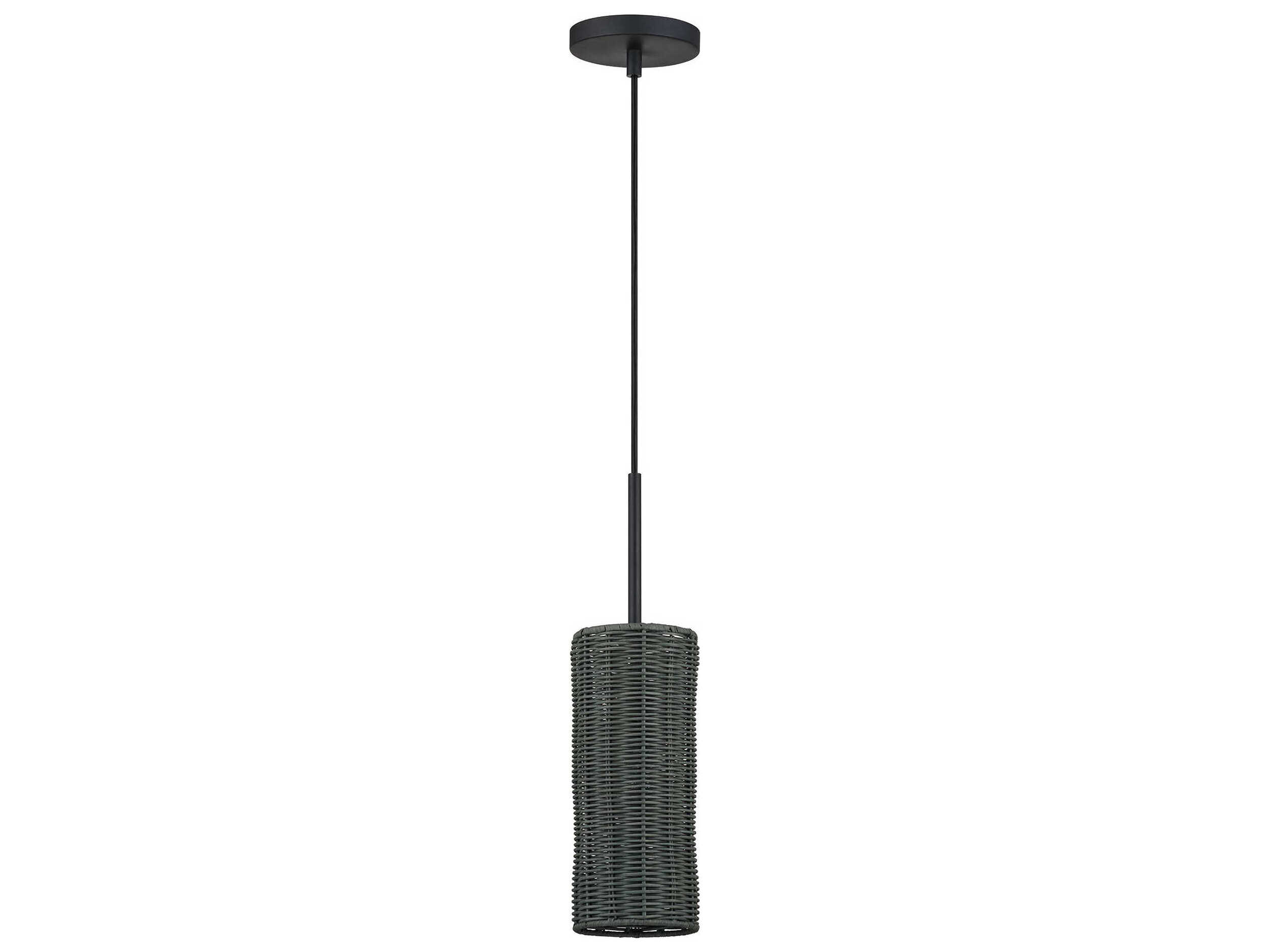 Livex Lighting Weavington 1-Light Black Cylinder Mini Pendant