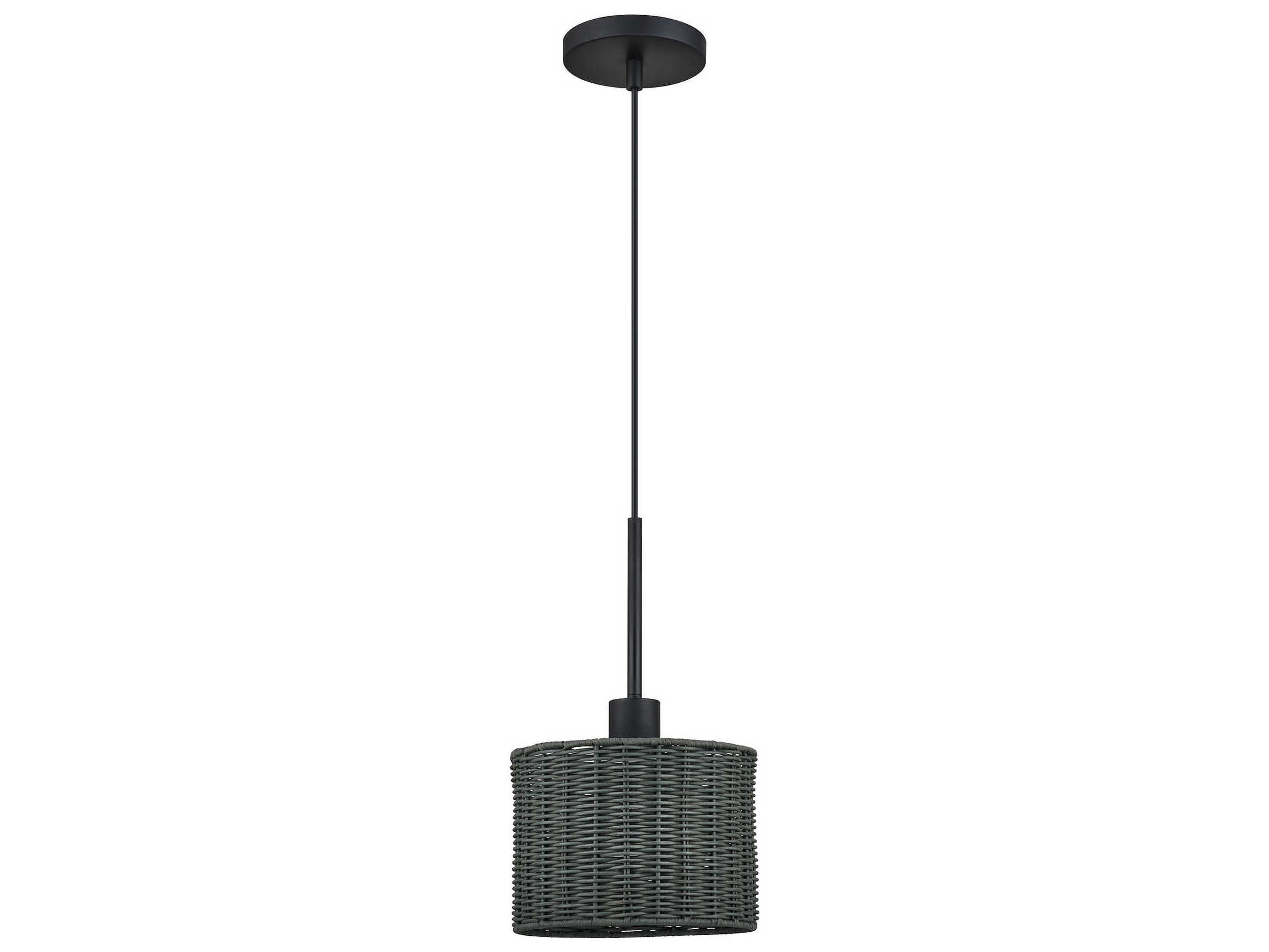Livex Lighting Weavington 1-Light Black Drum Mini Pendant