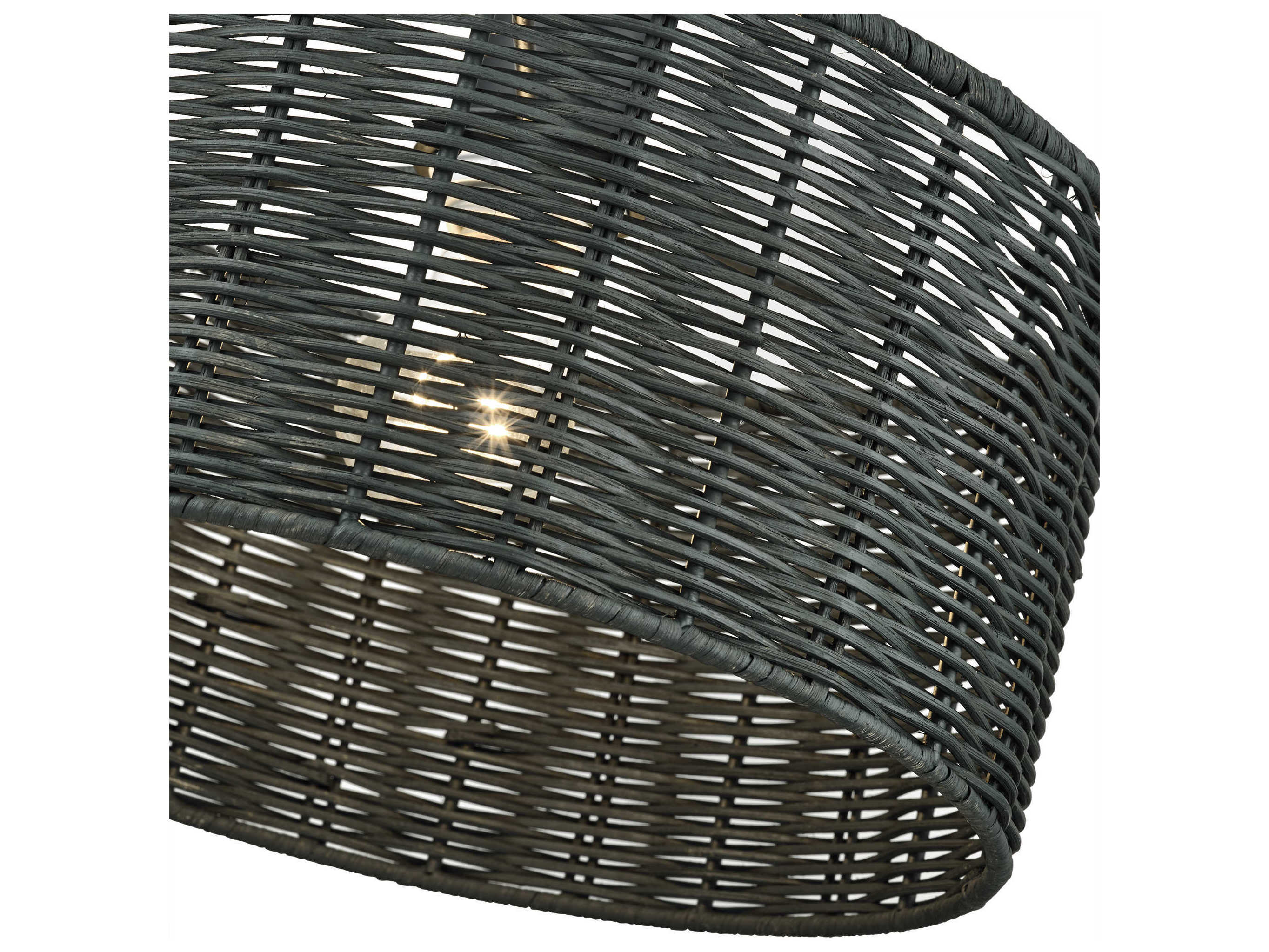 Livex Lighting Weavington 1-Light Black Drum Mini Pendant