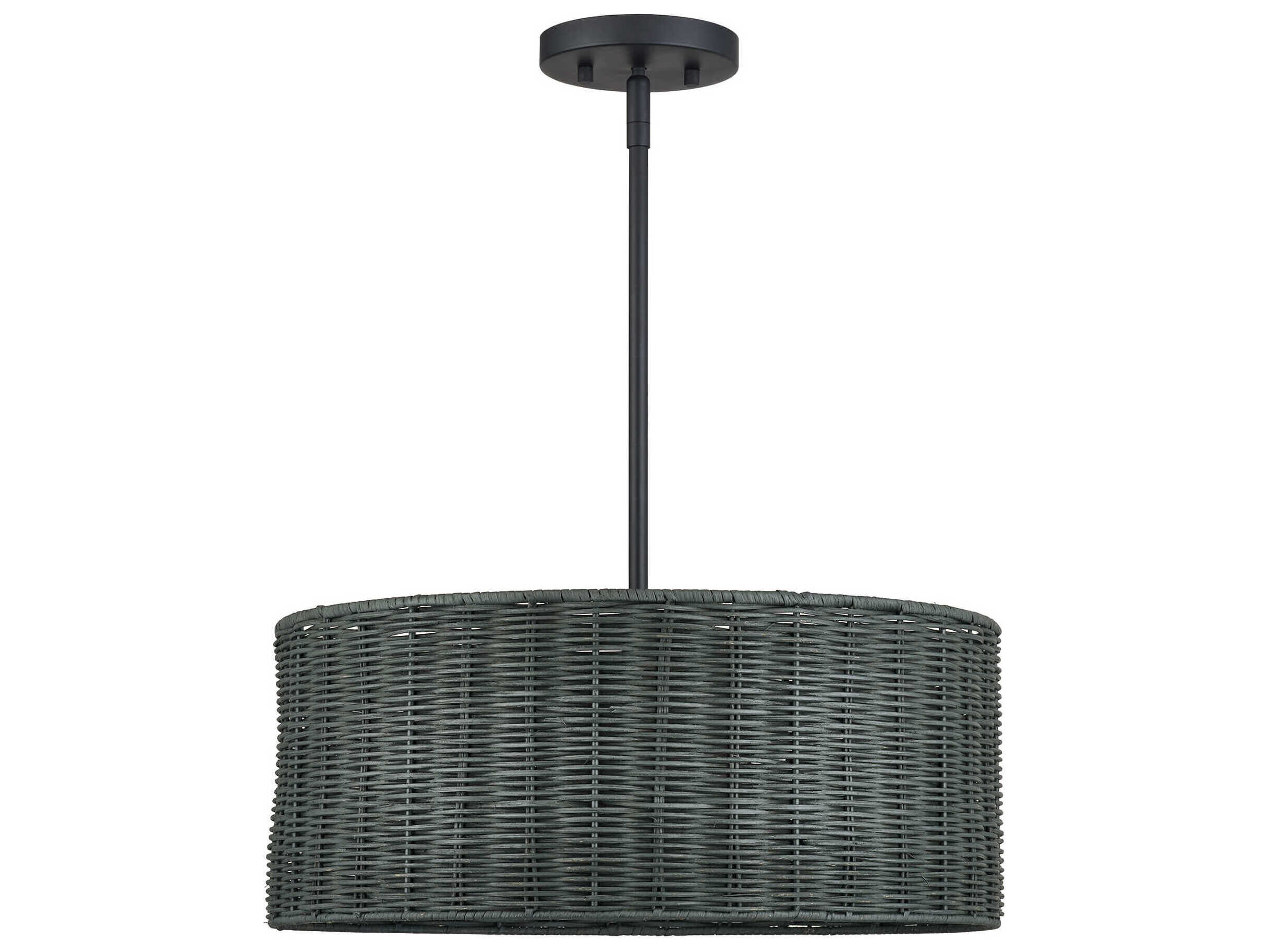 Livex Lighting Weavington 3-Light Black Drum Pendant