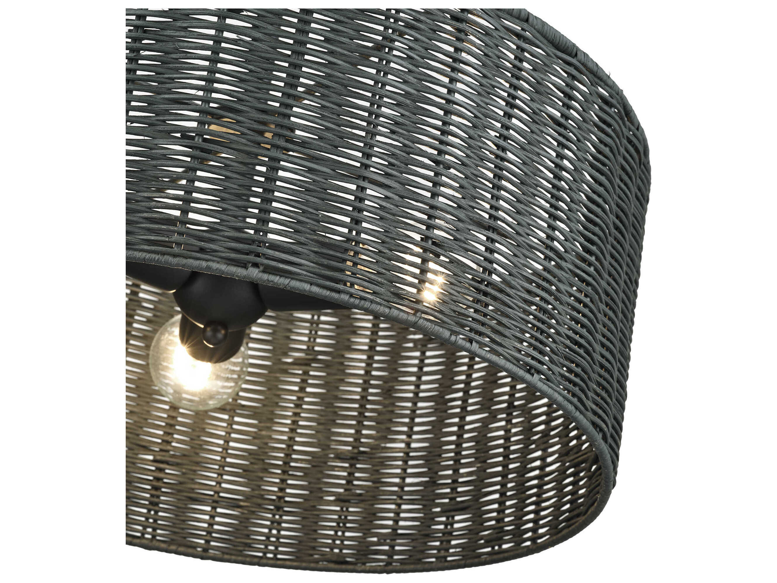 Livex Lighting Weavington 3-Light Black Drum Pendant