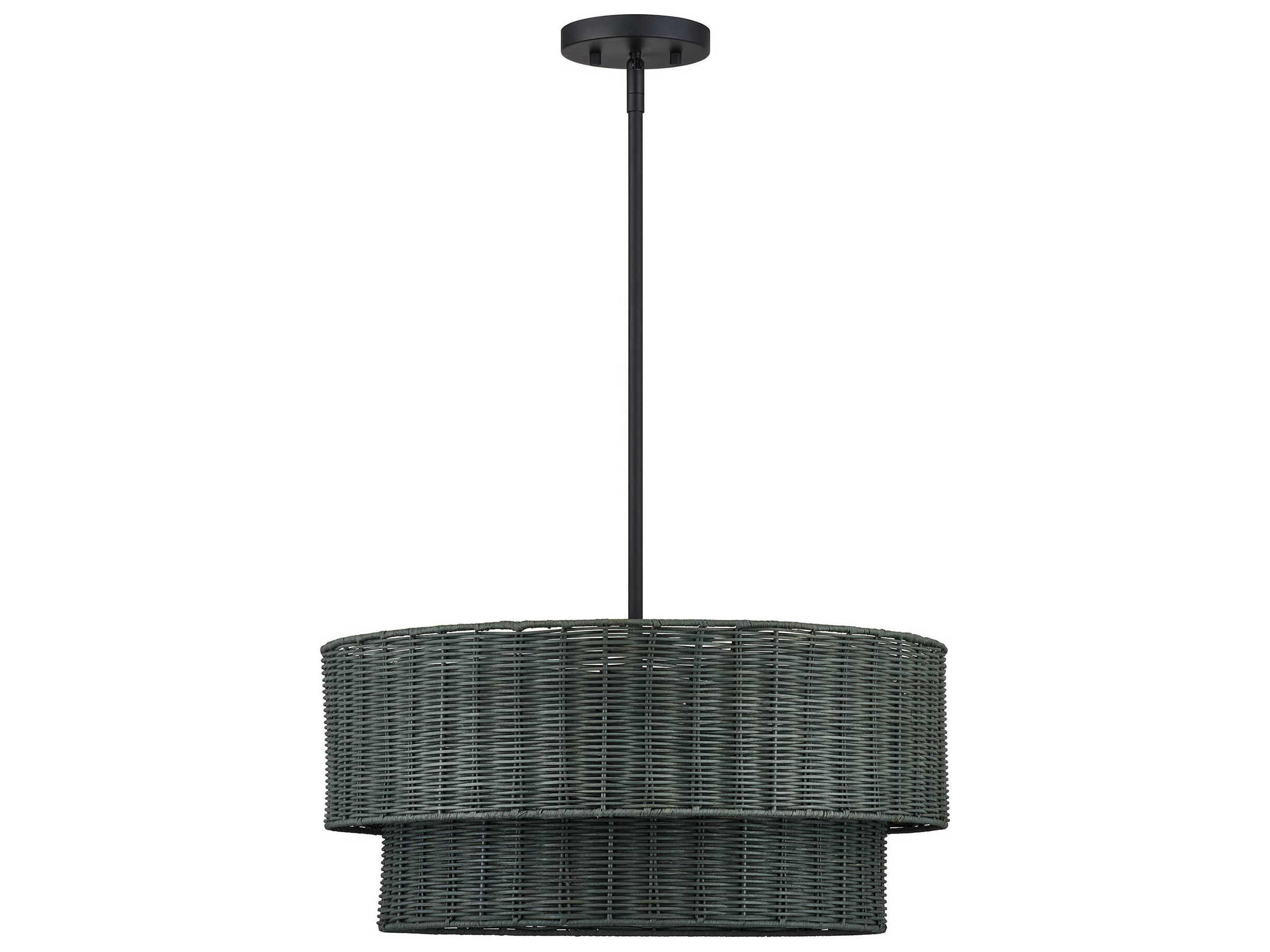 Livex Lighting Weavington 4-Light Black Drum Pendant