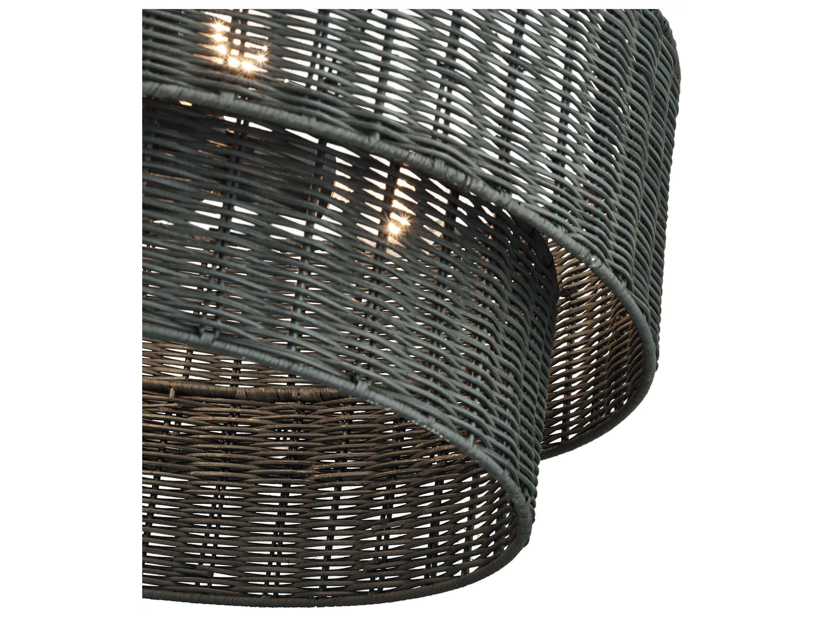 Livex Lighting Weavington 4-Light Black Drum Pendant