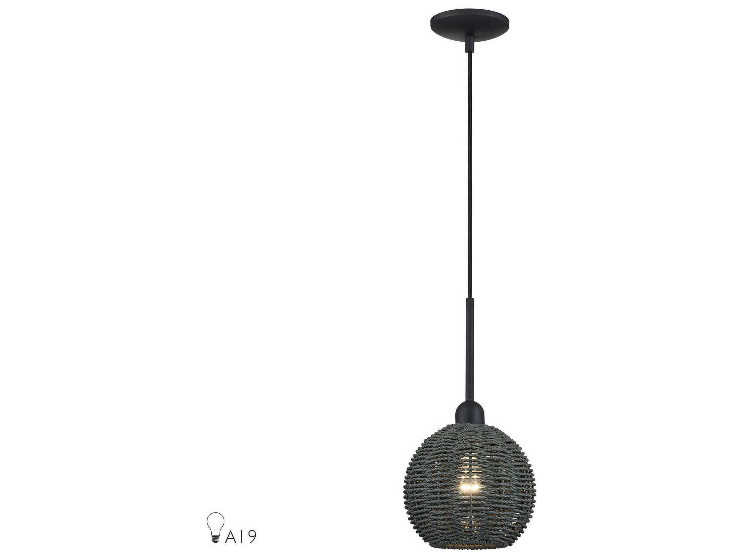 Livex Lighting Deluna 1-Light Black Globe Mini Pendant