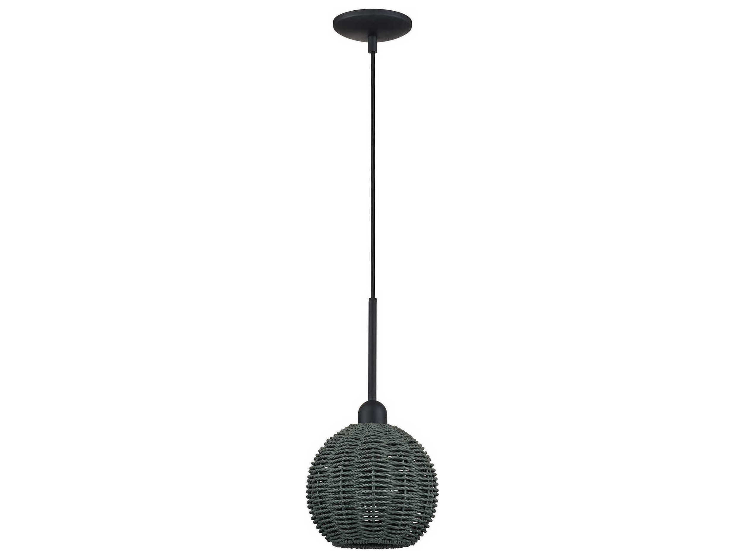 Livex Lighting Deluna 1-Light Black Globe Mini Pendant