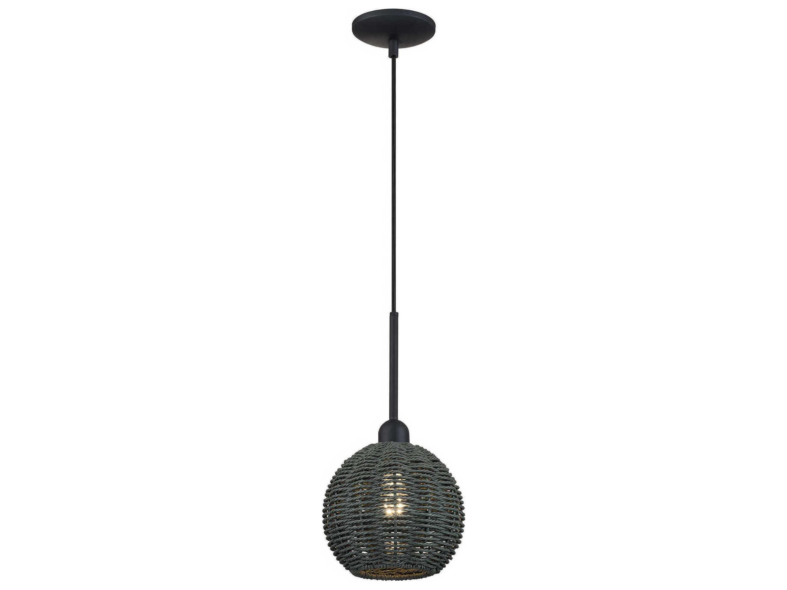 Livex Lighting Deluna 1-Light Black Globe Mini Pendant